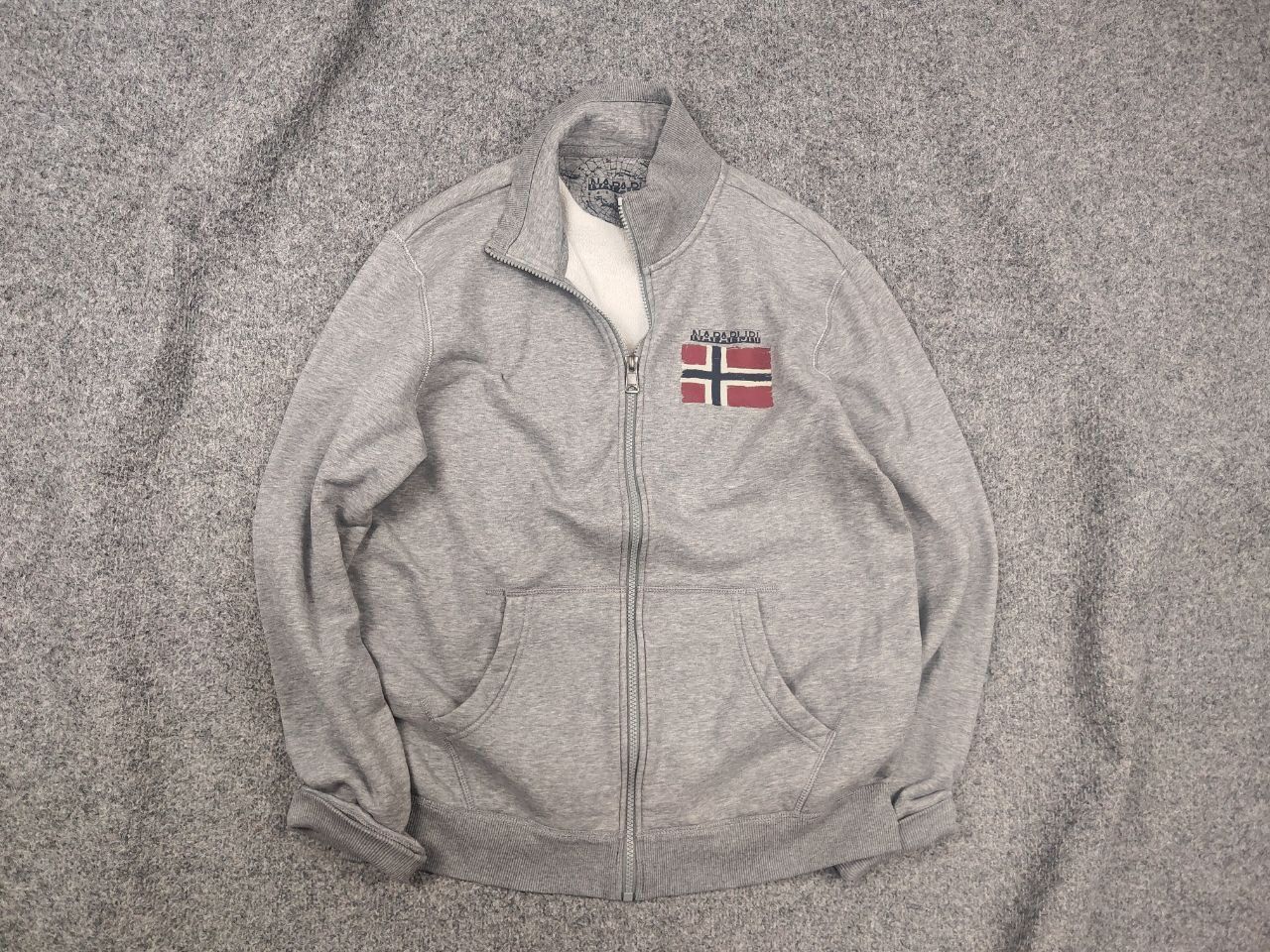 Napapijri Napapijri Balys Full Gray Logo Zip Pullover Sweatshirt Size US M / EU 48-50 / 2 - 2 Thumbnail