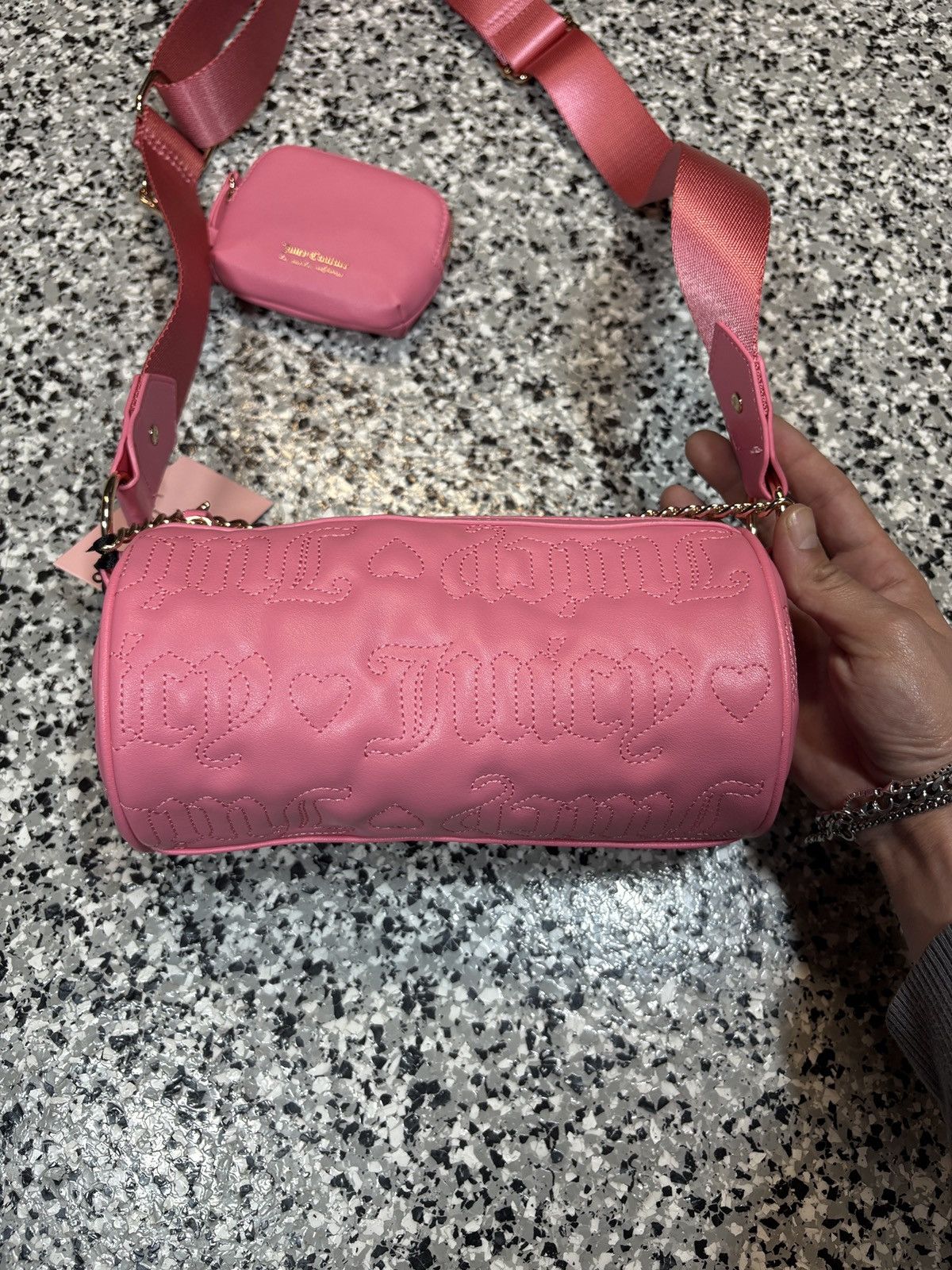 Juicy Couture Vintage Y2K Juicy Couture Hot Pink Puff Roll Crossbody Bag Size ONE SIZE - 2 Thumbnail