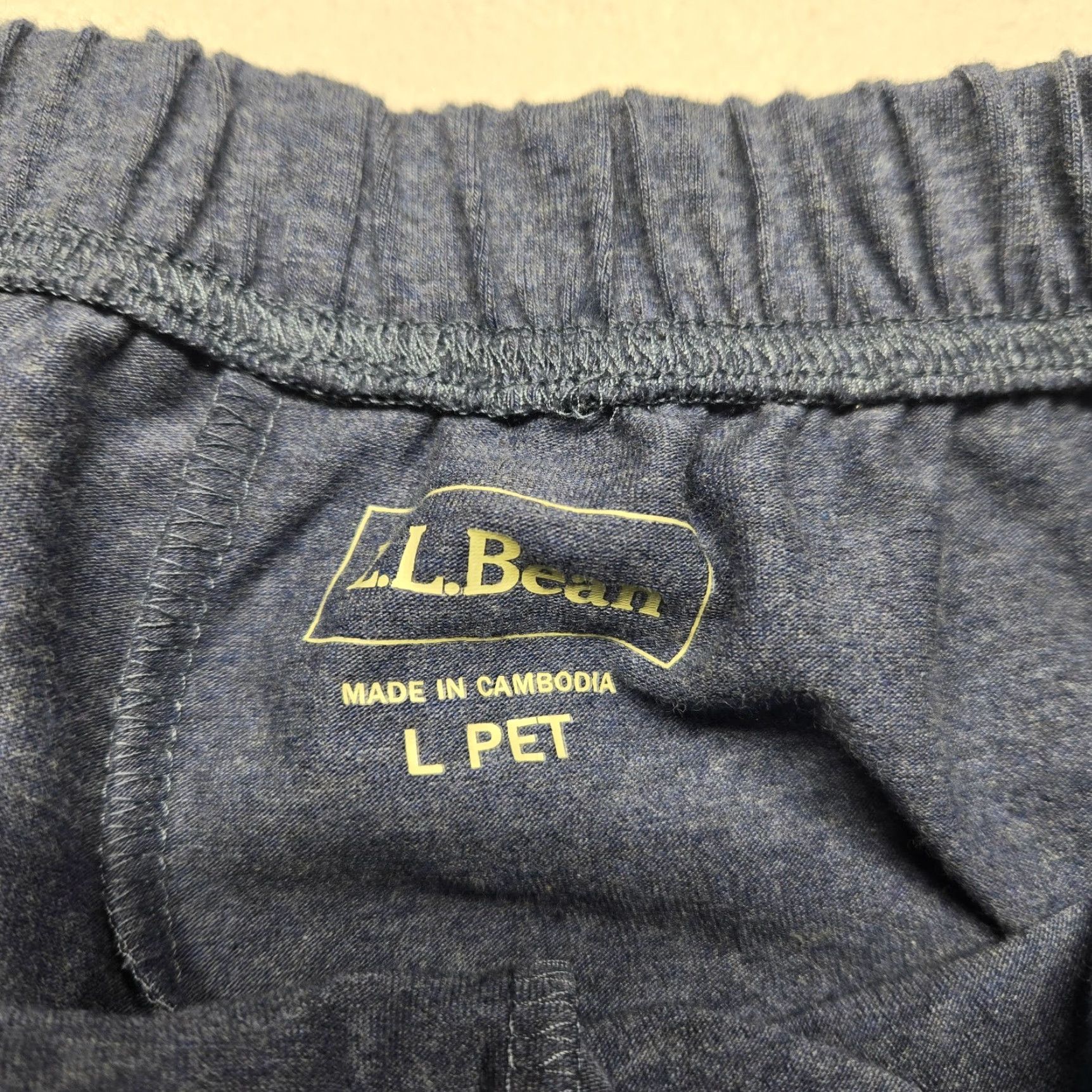 Vintage L.L. Bean Pants Solid Blue Straight Leg Pull On Pockets Lounge Cotton L Large Womens Size 36" / US 14 / IT 50 - 3 Thumbnail