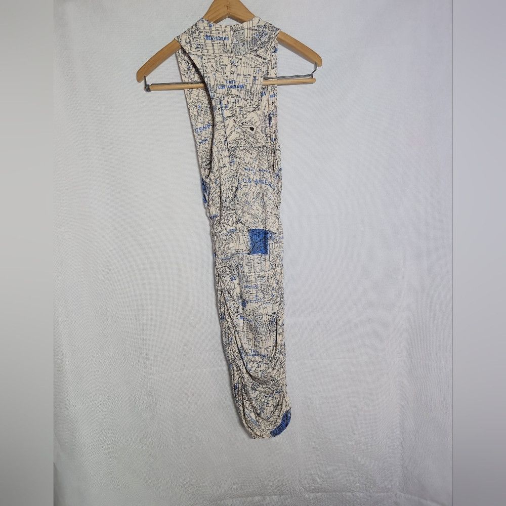 Urban Outfitters Urban Outfitters S White and Blue Map Print Amaya Twist Dre Size S / US 4 / IT 40 - 3 Thumbnail