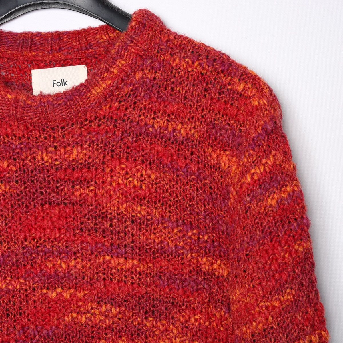 Folk Folk Acrylic Wool Sweater Orange Red Knit Size US L / EU 52-54 / 3 - 9 Thumbnail