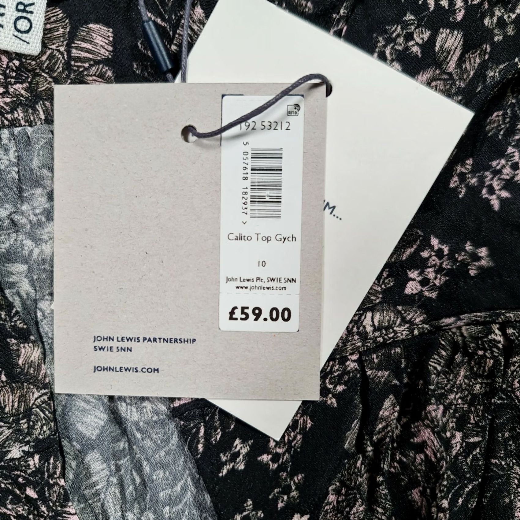Vintage AND/ OR Womens Shirt Black 10 Floral 3/4 Sleeves Button Up Top V-Neck Relaxed Fit Size L / US 10 / IT 46 - 3 Thumbnail