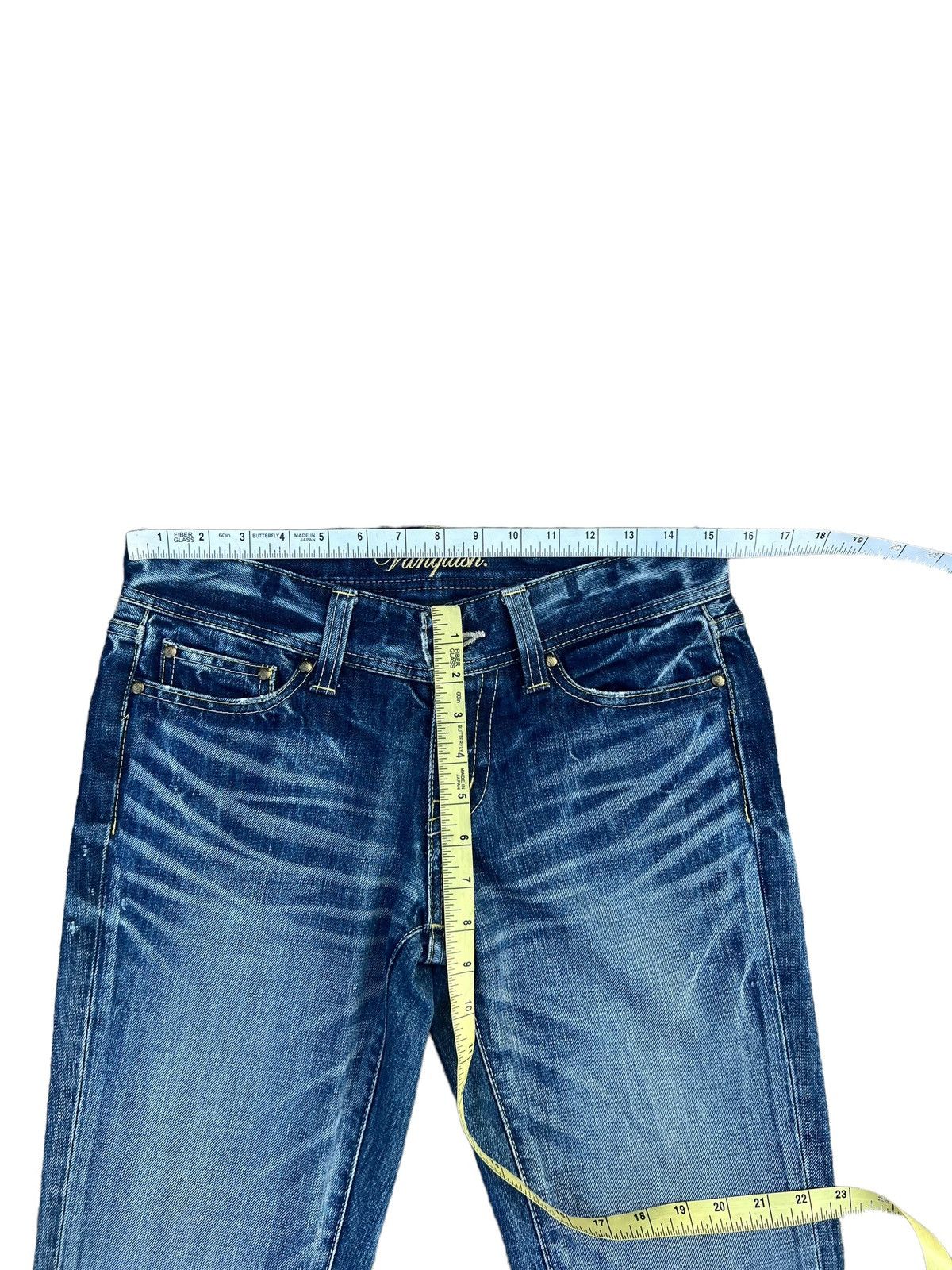 Fragment Design Vintage Vanquish Gold Fade Muddy Blue Denim Flare Jeans Size US 29 - 3 Thumbnail