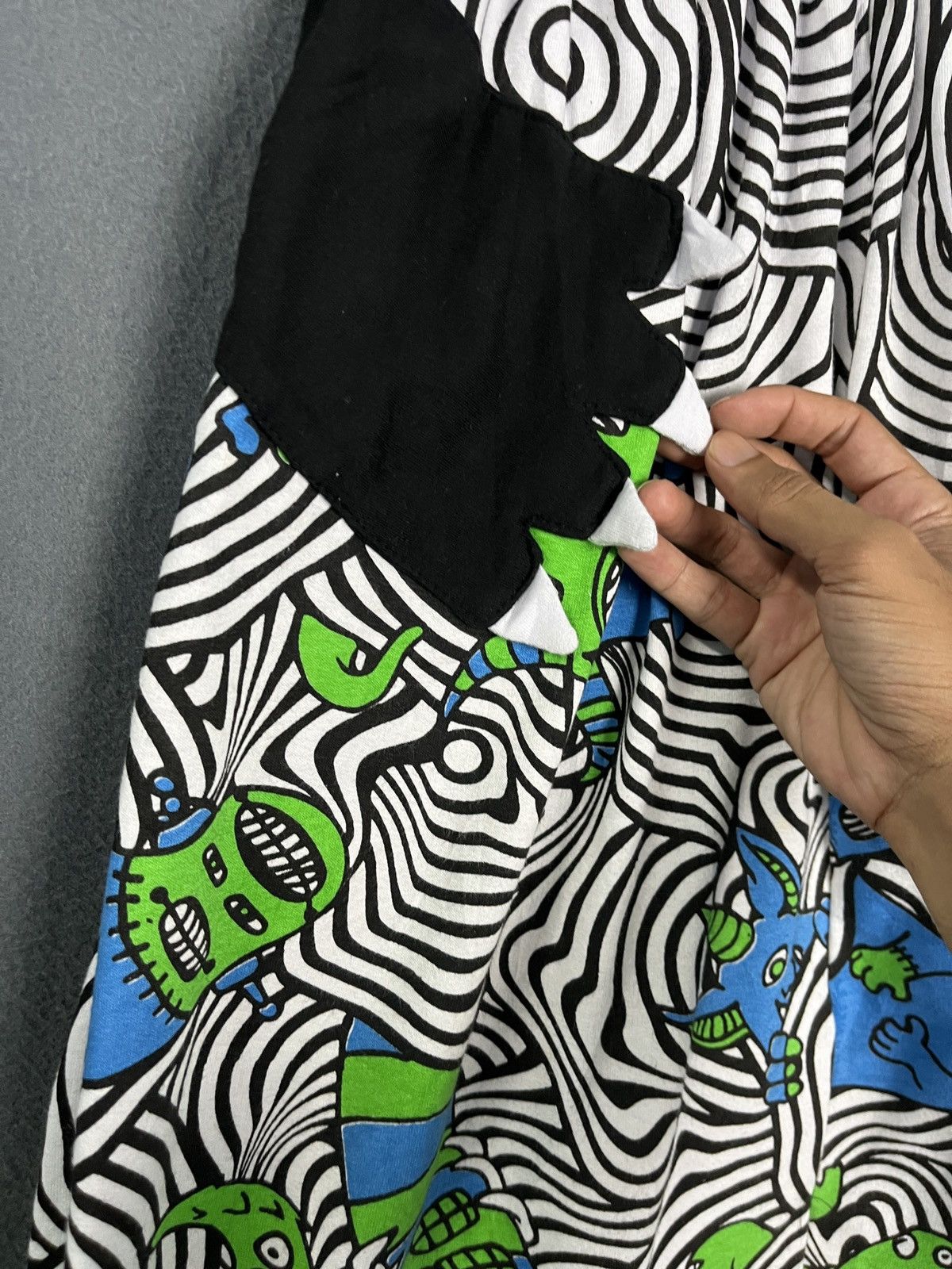 Japanese Brand Hiprocker Monster Alien All Over Print Drop Crotch Pants Size US 31 - 4 Thumbnail