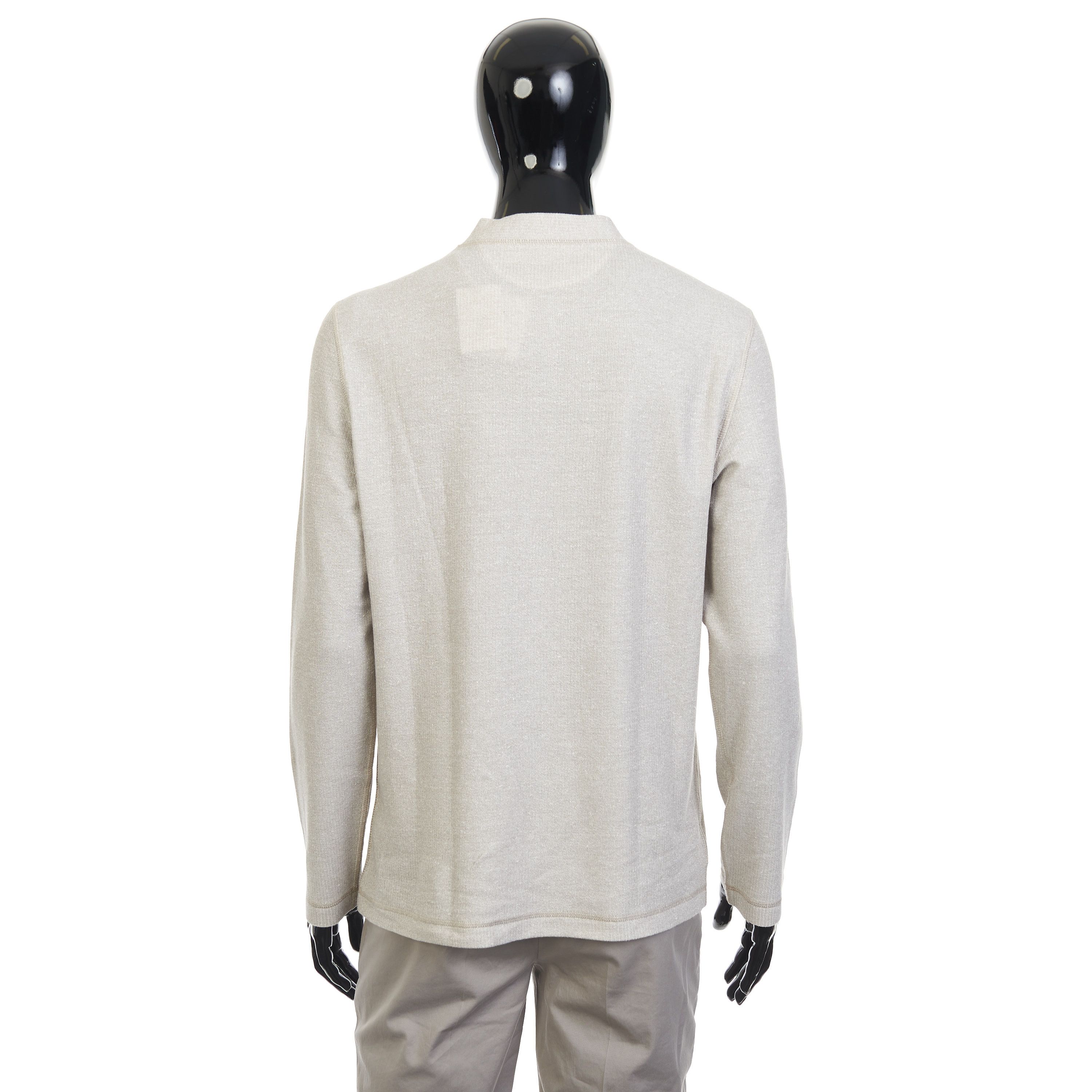 Brunello Cucinelli Gray Cotton & Linen Shirt - Henley Collar Size S Size US S / EU 44-46 / 1 - 5 Thumbnail