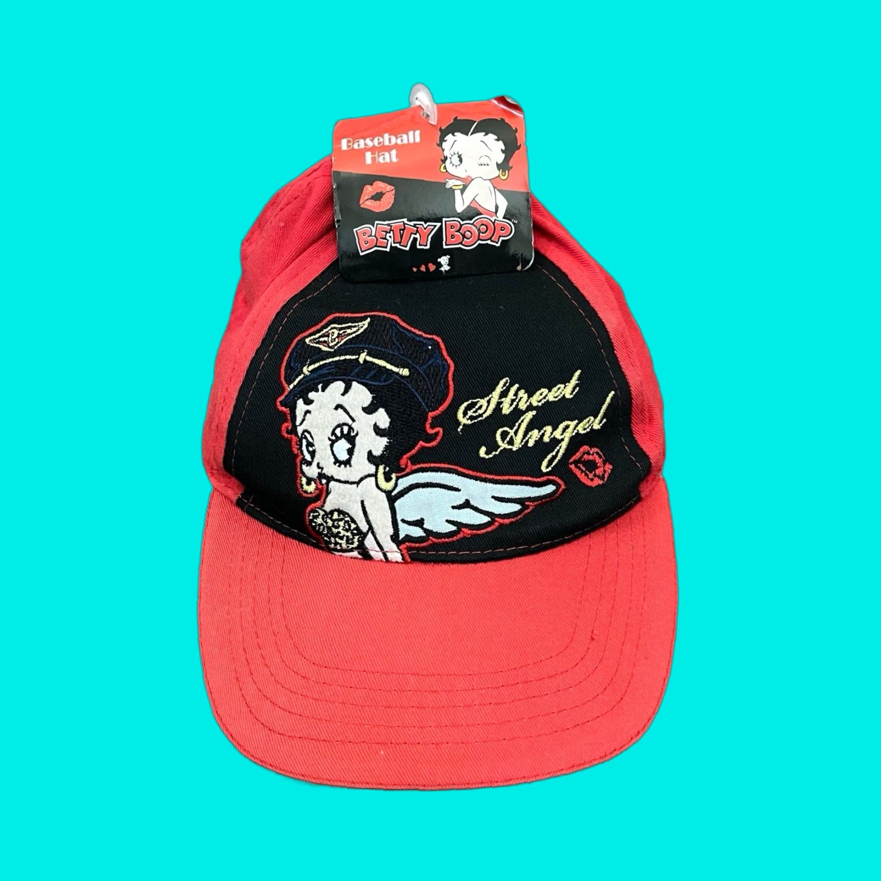 Vintage VINTAGE Betty Boop "Street Angel" Embroidered Baseball Cap Adjustable Black Y2K Womens Size ONE SIZE - 1 Thumbnail