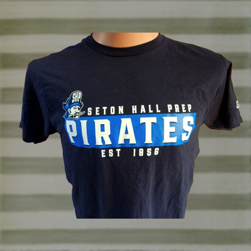 Champion SETON HALL PREP Pirates T Shirt Nike Champion School SHP New Jersey Men’s Medium Black Cotton Graphic Print Sports Cardigan? Size US M / EU 48-50 / 2 - 1 Thumbnail