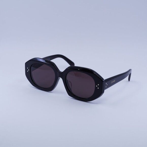 Celine Celine CL40319F 01Y Sunglasses Shiny Black Oval Frame Size ONE SIZE - 4 Thumbnail