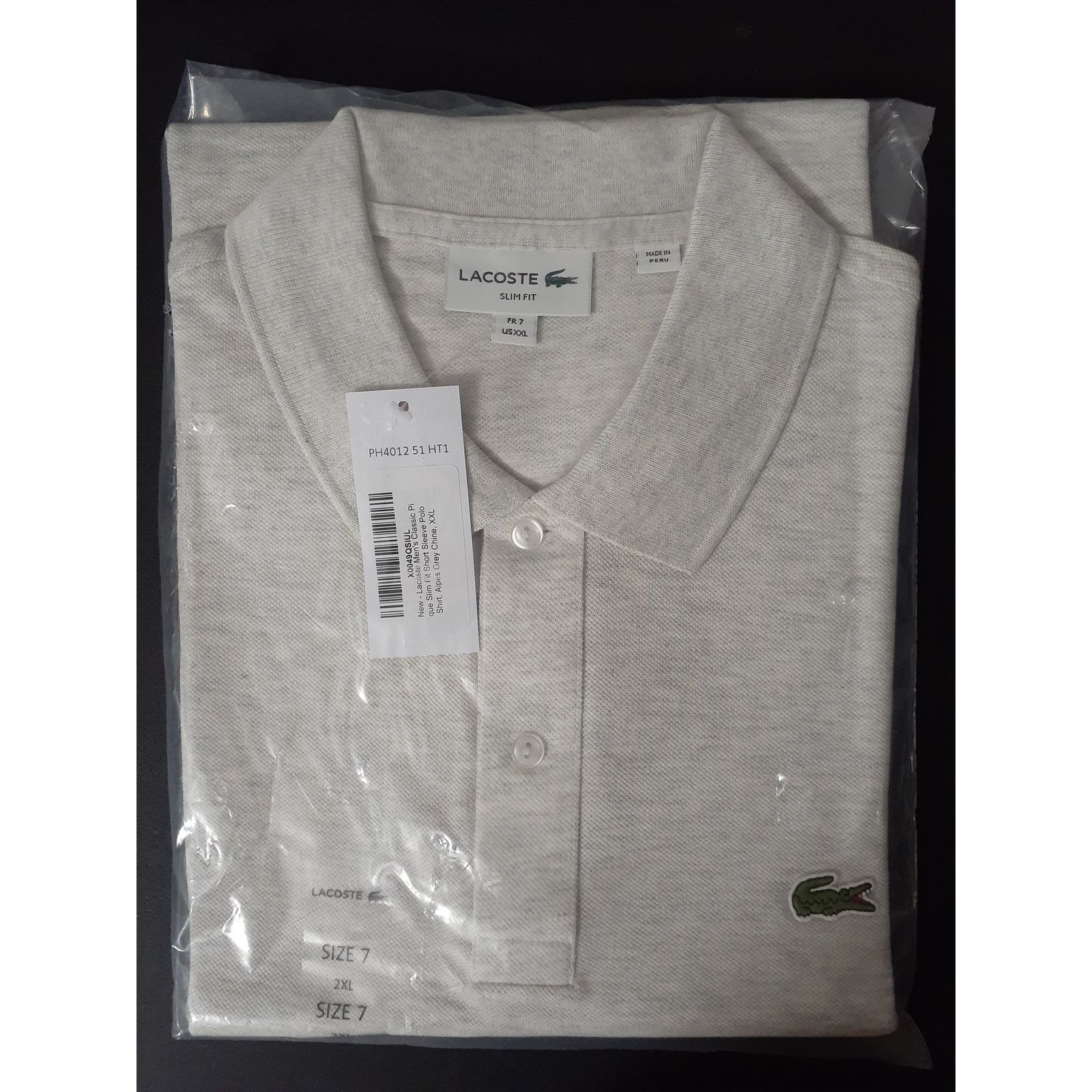 Lacoste Lacoste Men's Legacy Classic Pique Slim Fit Polo Grey XXL Size US XXL / EU 58 / 5 - 2 Thumbnail