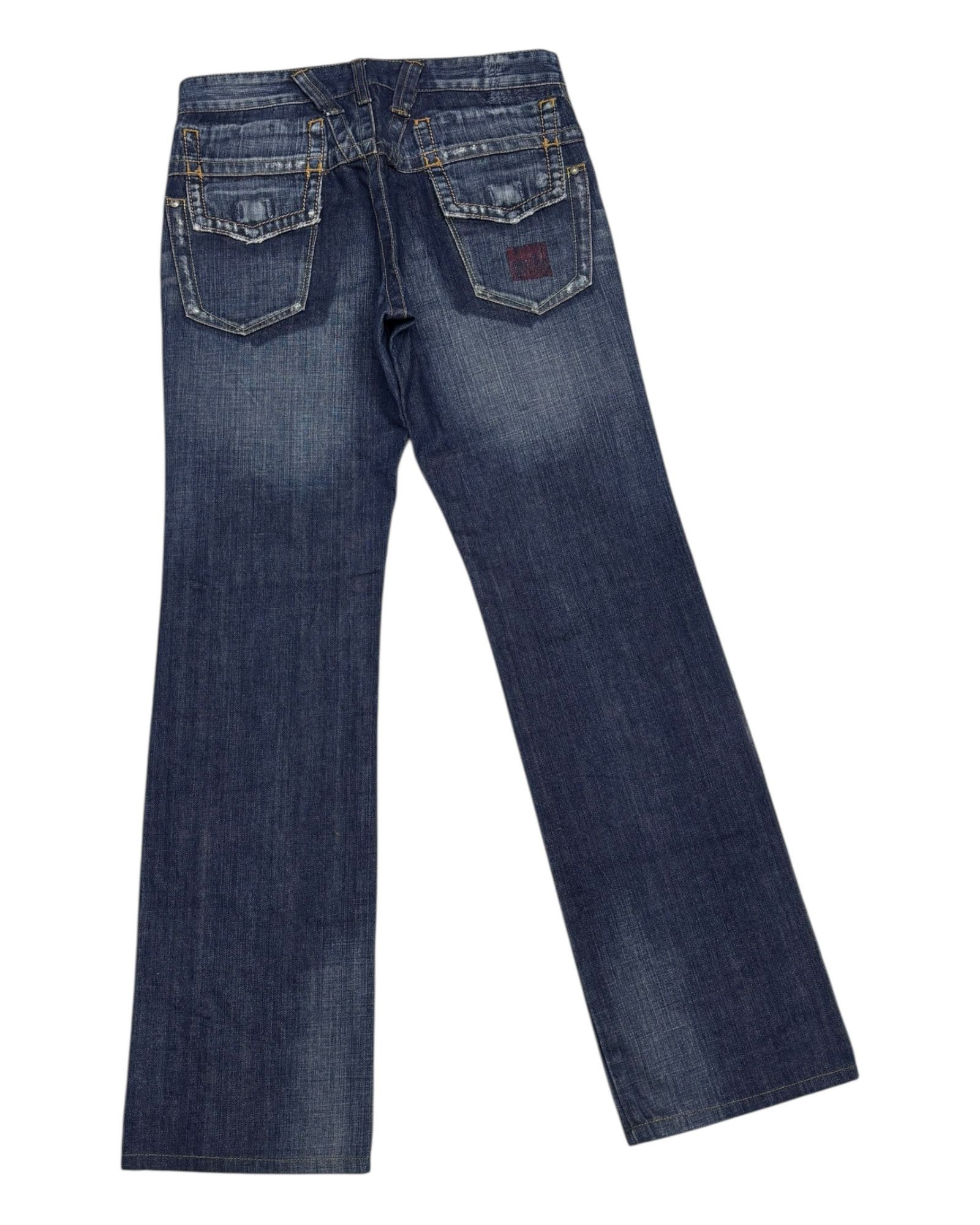 Marithe + Francois Girbaud MARITHE Francois GIRBAUD Straight Cut Distressed Denim Jean Size US 32 / EU 48 - 4 Thumbnail