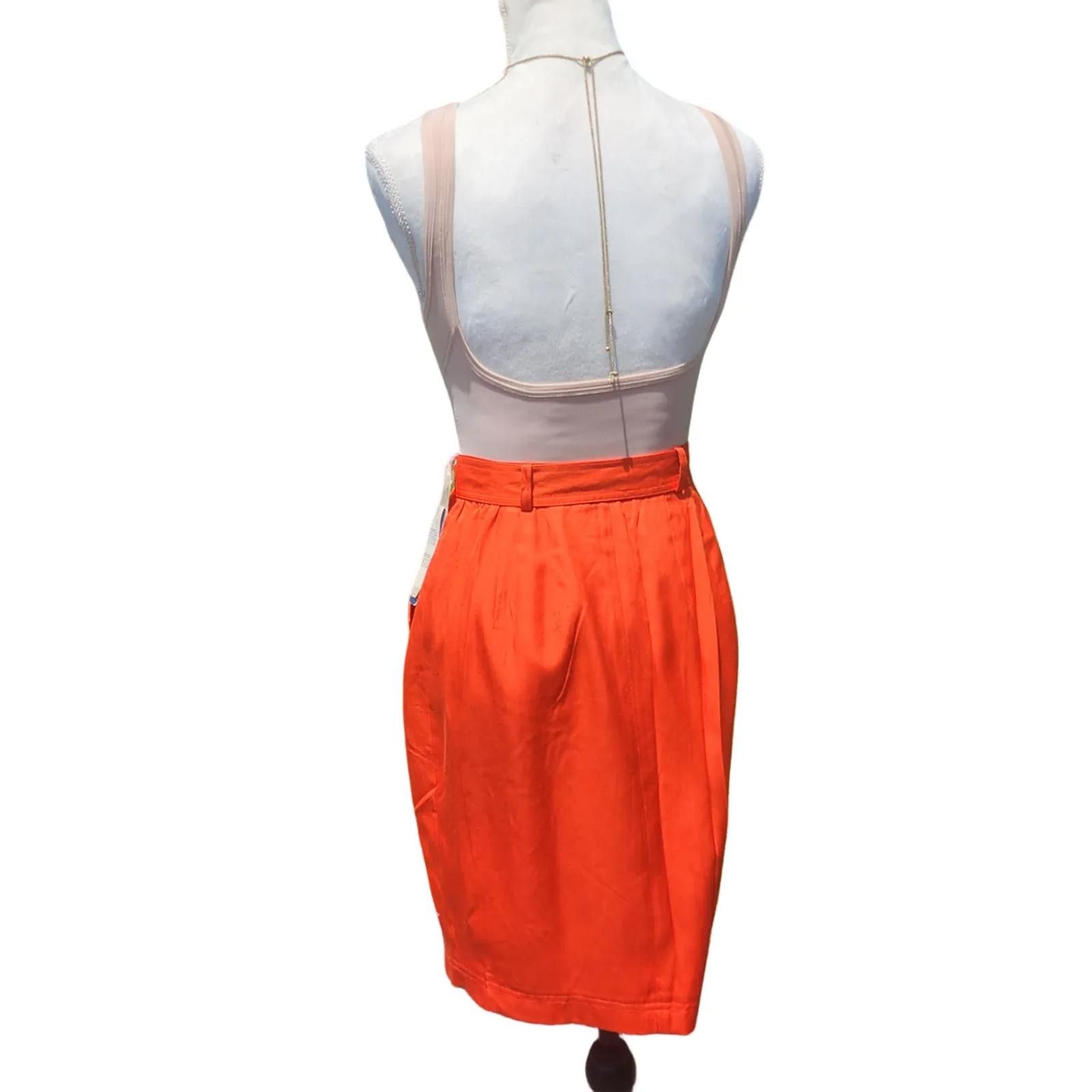 Designer Ann Klein. 80s 100% Silk Skirt Knee Length Pencil Skirt. 4 Size 27" / US 4 / IT 40 - 8 Thumbnail