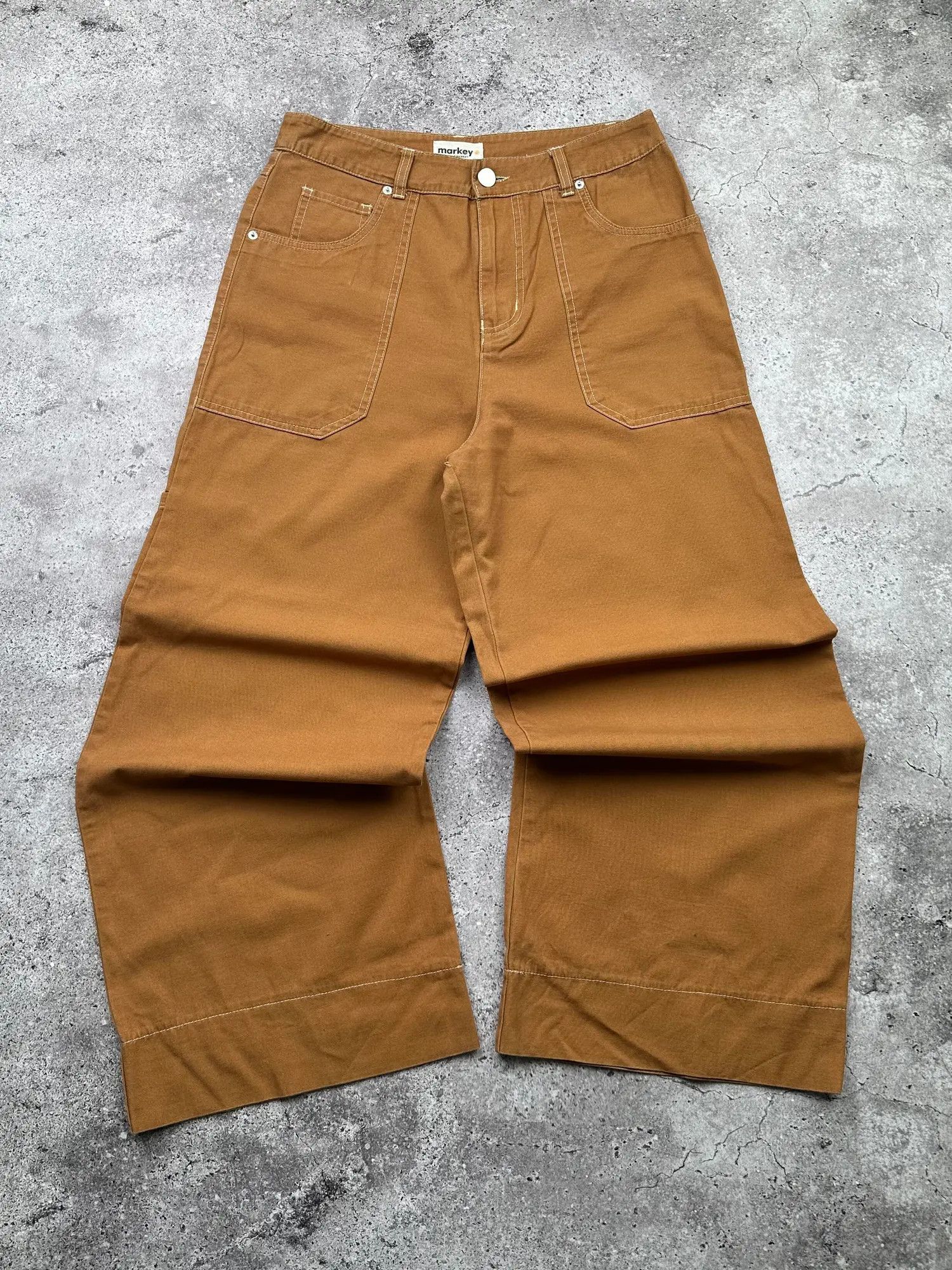 image of Avant Garde Vintage Wide Parachute Pants in Brown, Women's (Size 28)