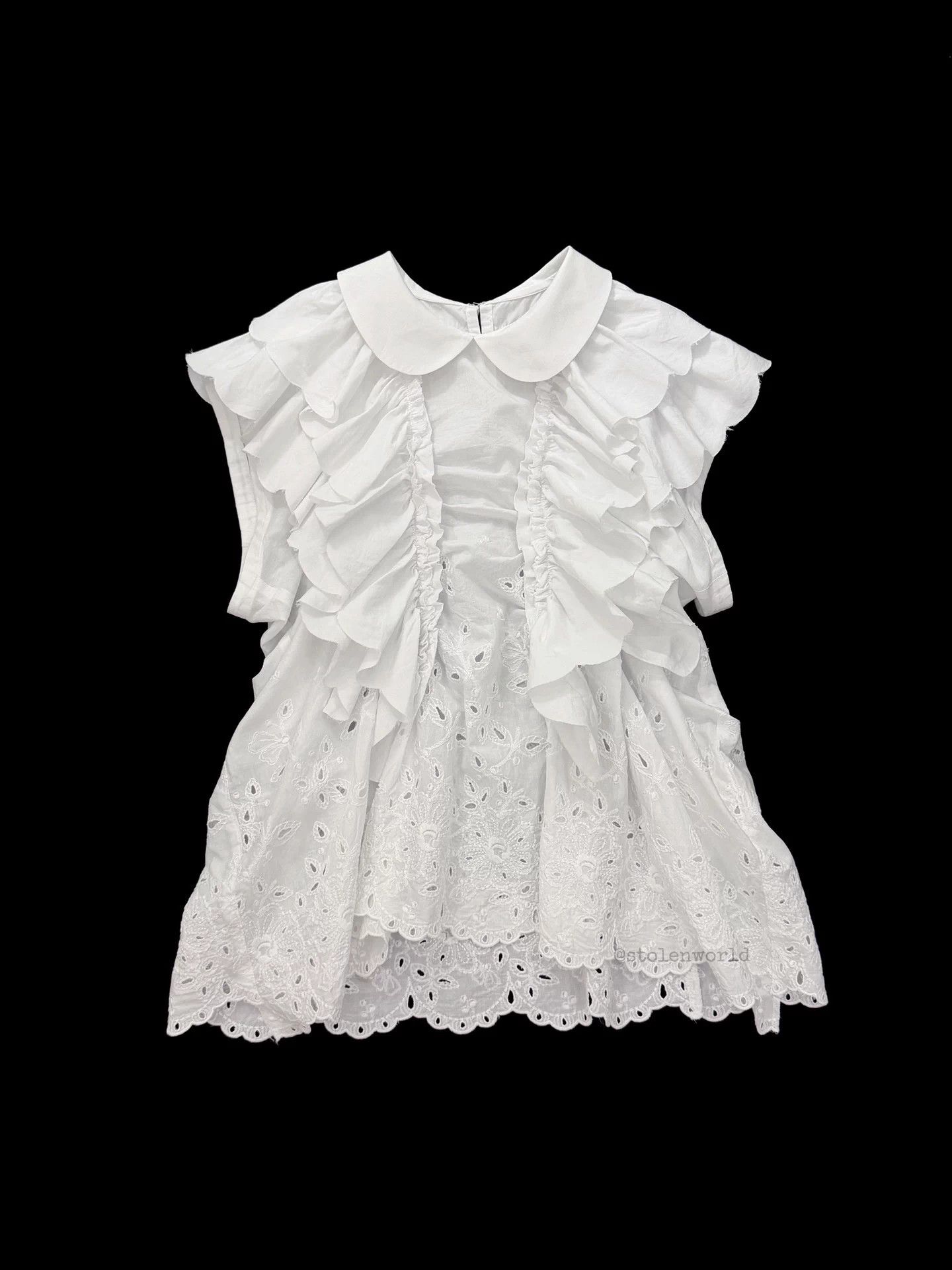 Comme des Garcons Comme des Garçons 2021SS Tricot Cotton Pleated Lace Top Size M / US 6-8 / IT 42-44 - 1 Thumbnail