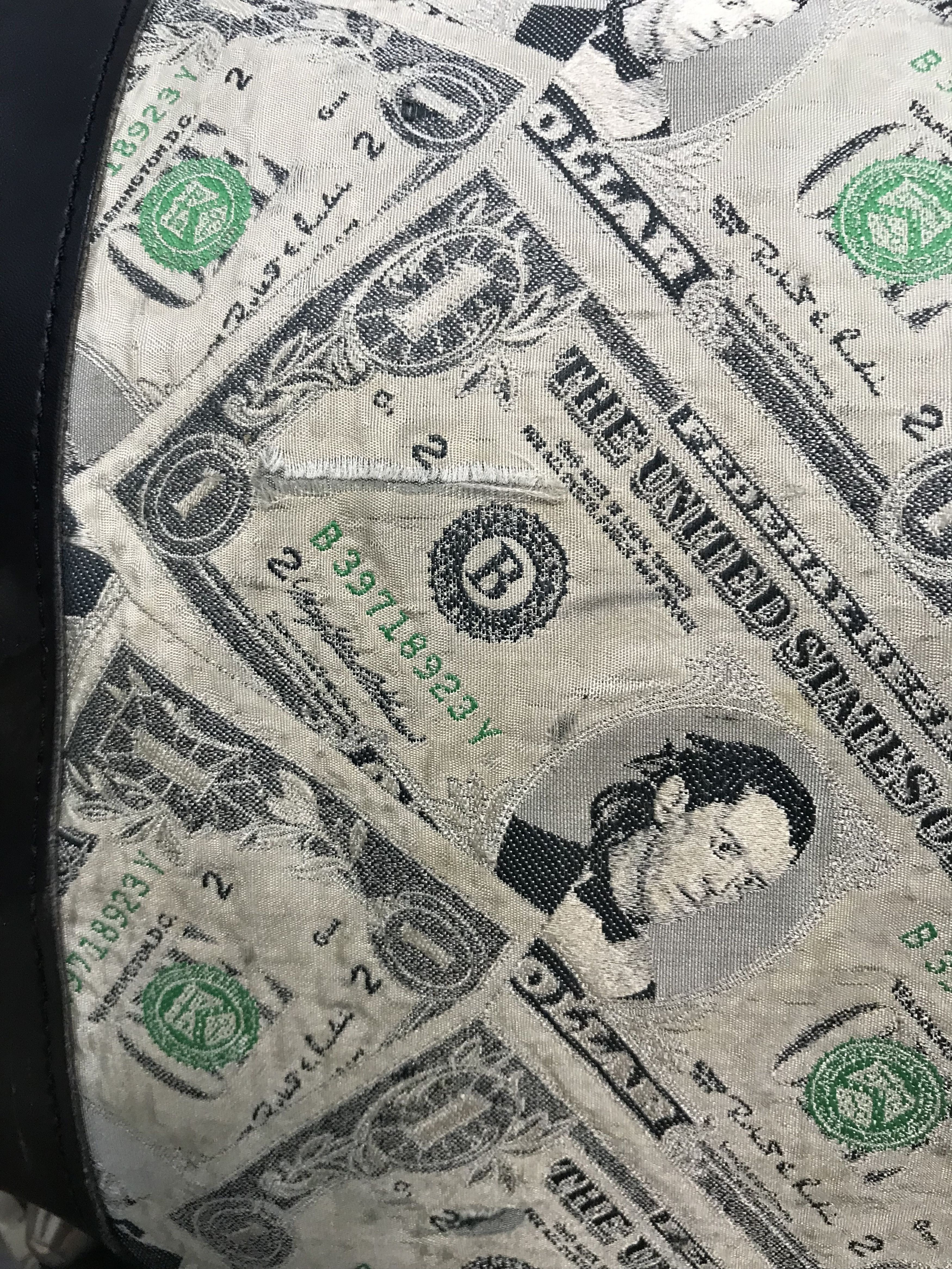 Jeremy Scott × Vintage Vintage Jeremy Scott Printed Money Half Leather Duffle Bag Size ONE SIZE - 12 Thumbnail