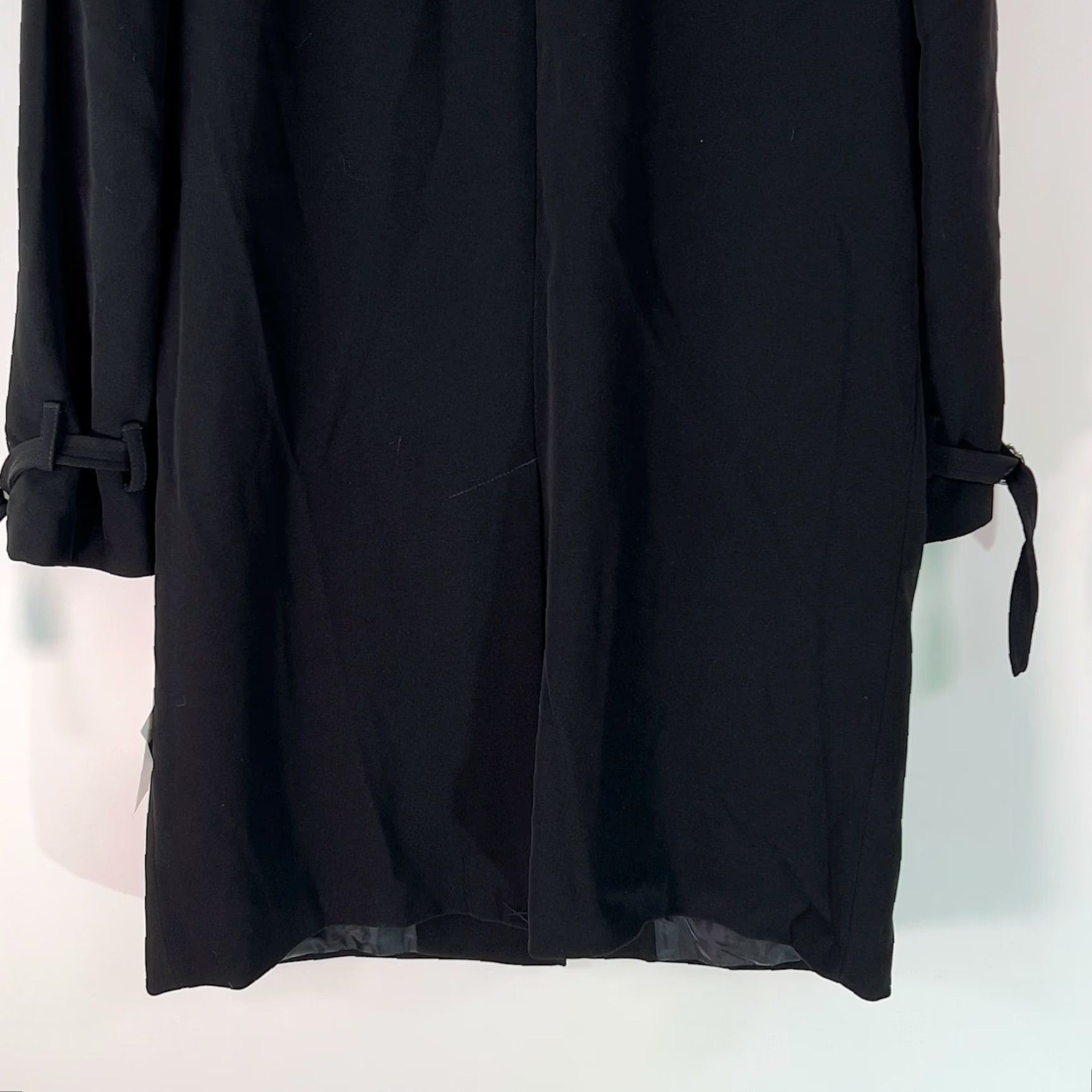 Vintage LARRY LEVINE Women Overcoat Coat Black 34" Long Button Front Pockets Solid 100% Polyester S Womens Size S / US 4 / IT 40 - 5 Thumbnail