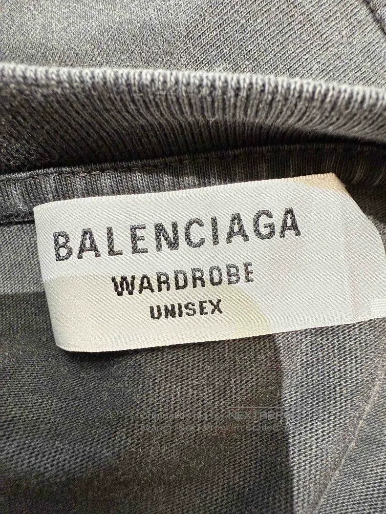 Balenciaga Balenciaga Black Grey Embroidered Logo Short Sleeve T-Shir Size US XS / EU 42 / 0 - 3 Thumbnail