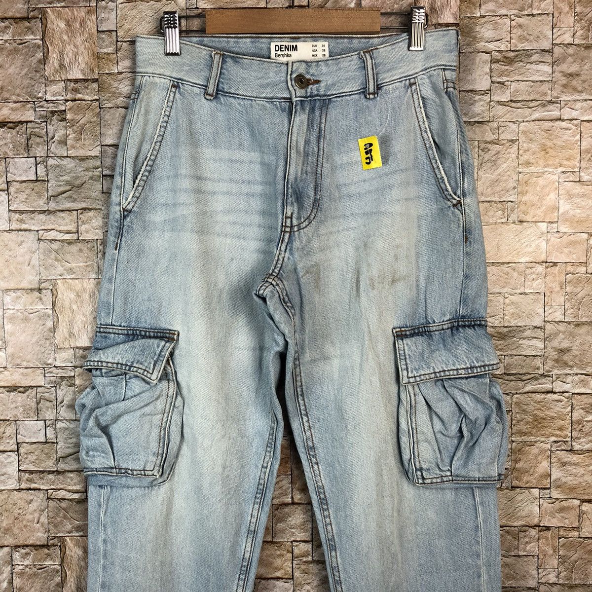 Faded Glory Bershka Blue Cargo Multipocket Joggers Pants #A1173 Size US 28 / EU 44 - 5 Thumbnail