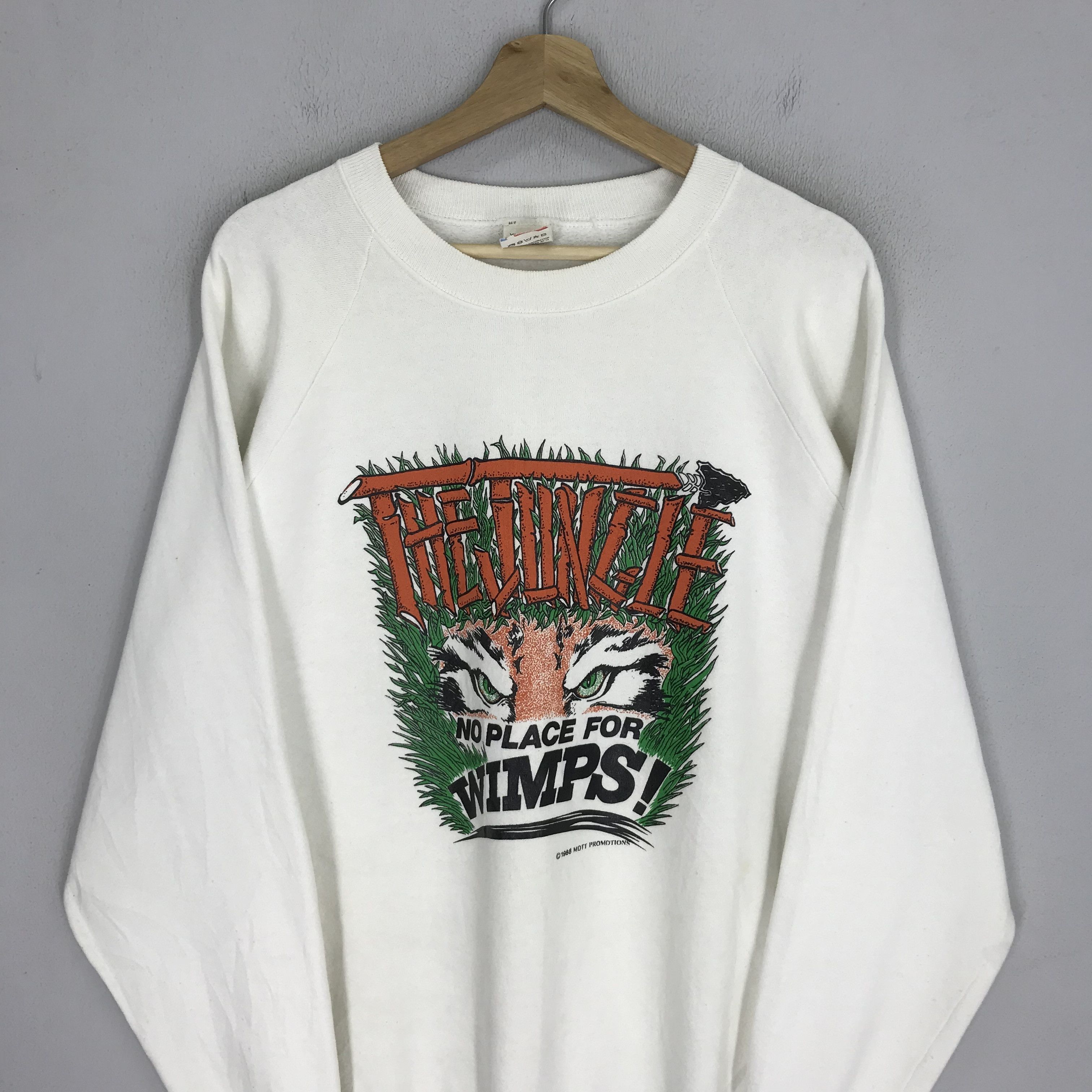 Jungles Vintage 90's The Jungle White Sweatshirt Large - 475 Size US L / EU 52-54 / 3 - 3 Thumbnail
