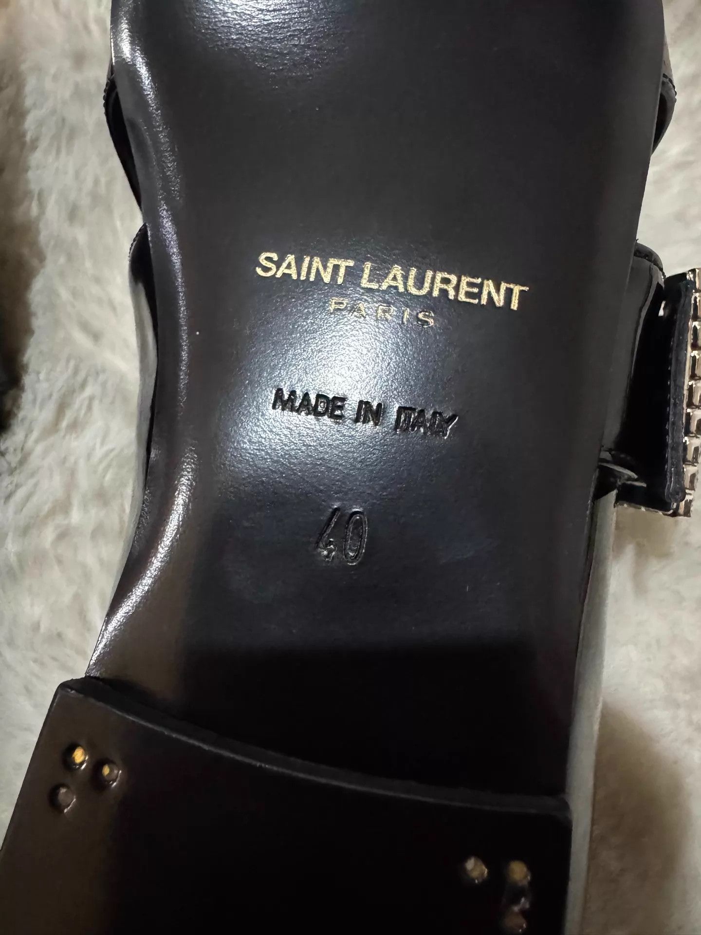 Saint Laurent Paris Saint Laurent M Patent Crystal Square Buckle Loafer 40 New Size US 7 / EU 40 - 5 Thumbnail