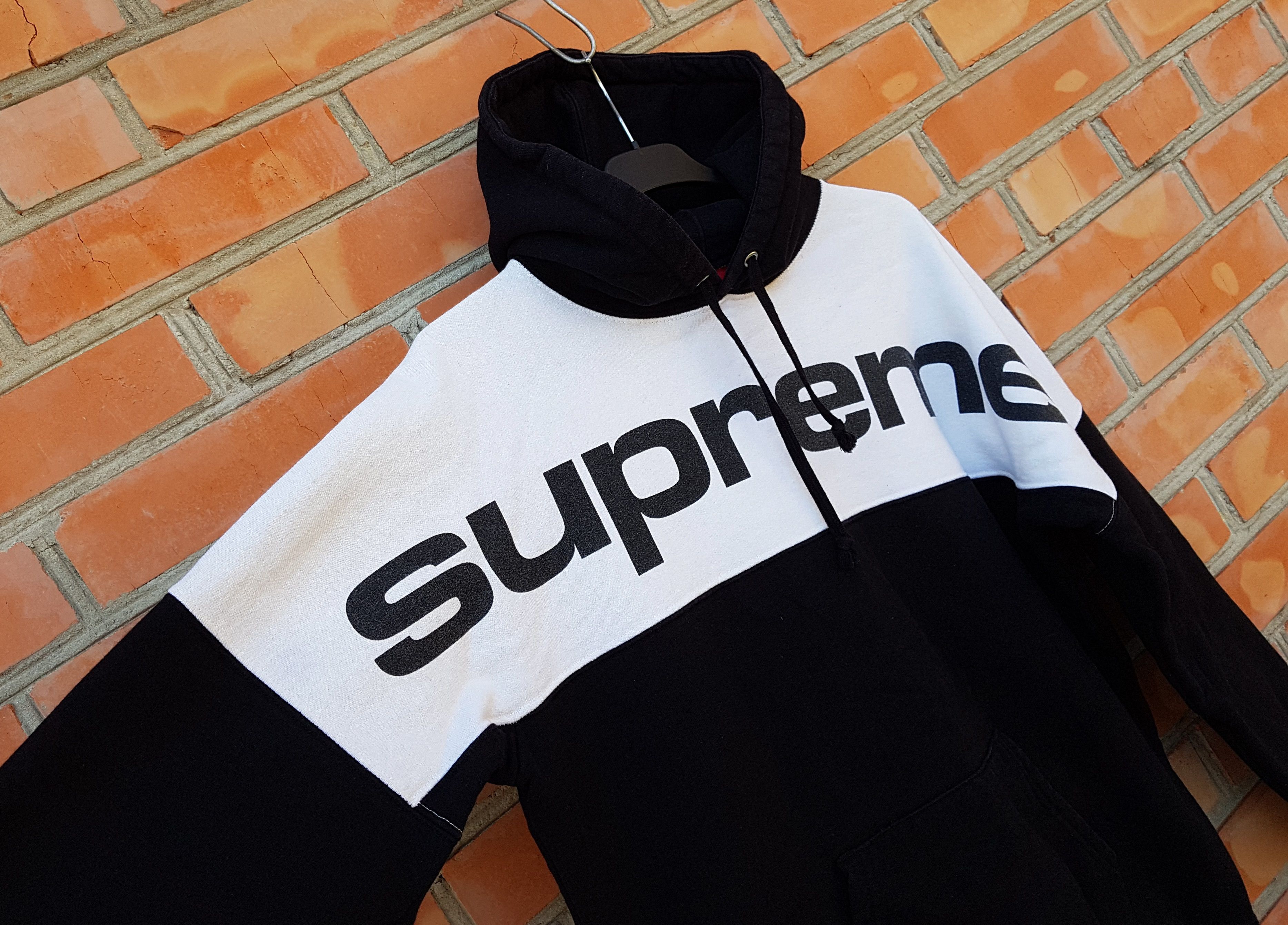 Supreme Supreme Black Blocked Hooded Sweatshirt FW17 Hoodie Size US M / EU 48-50 / 2 - 4 Thumbnail