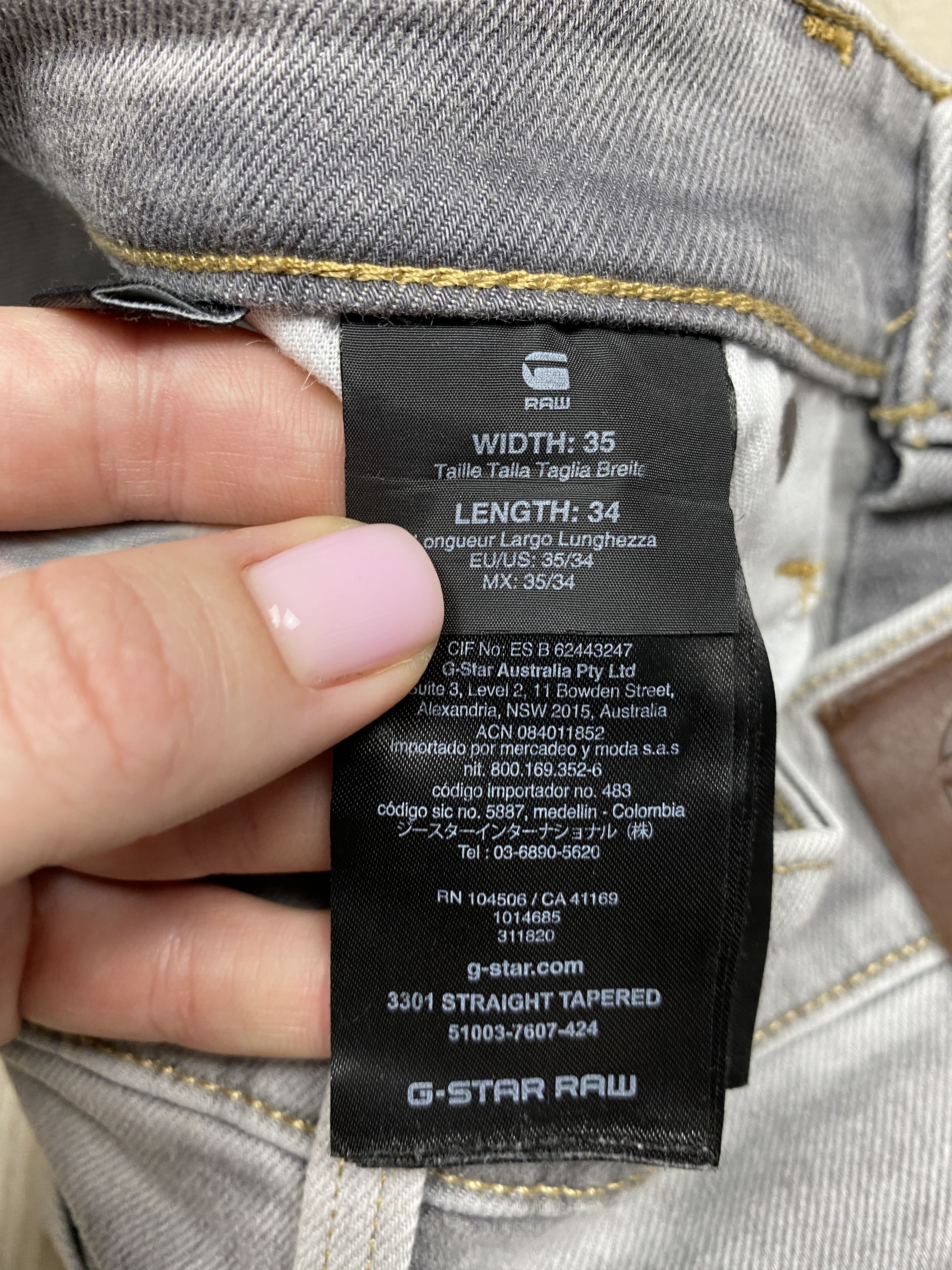 G-Star G Star Raw Vintage Mens Grey Denim Pants Jeans Size US 35 - 8 Thumbnail