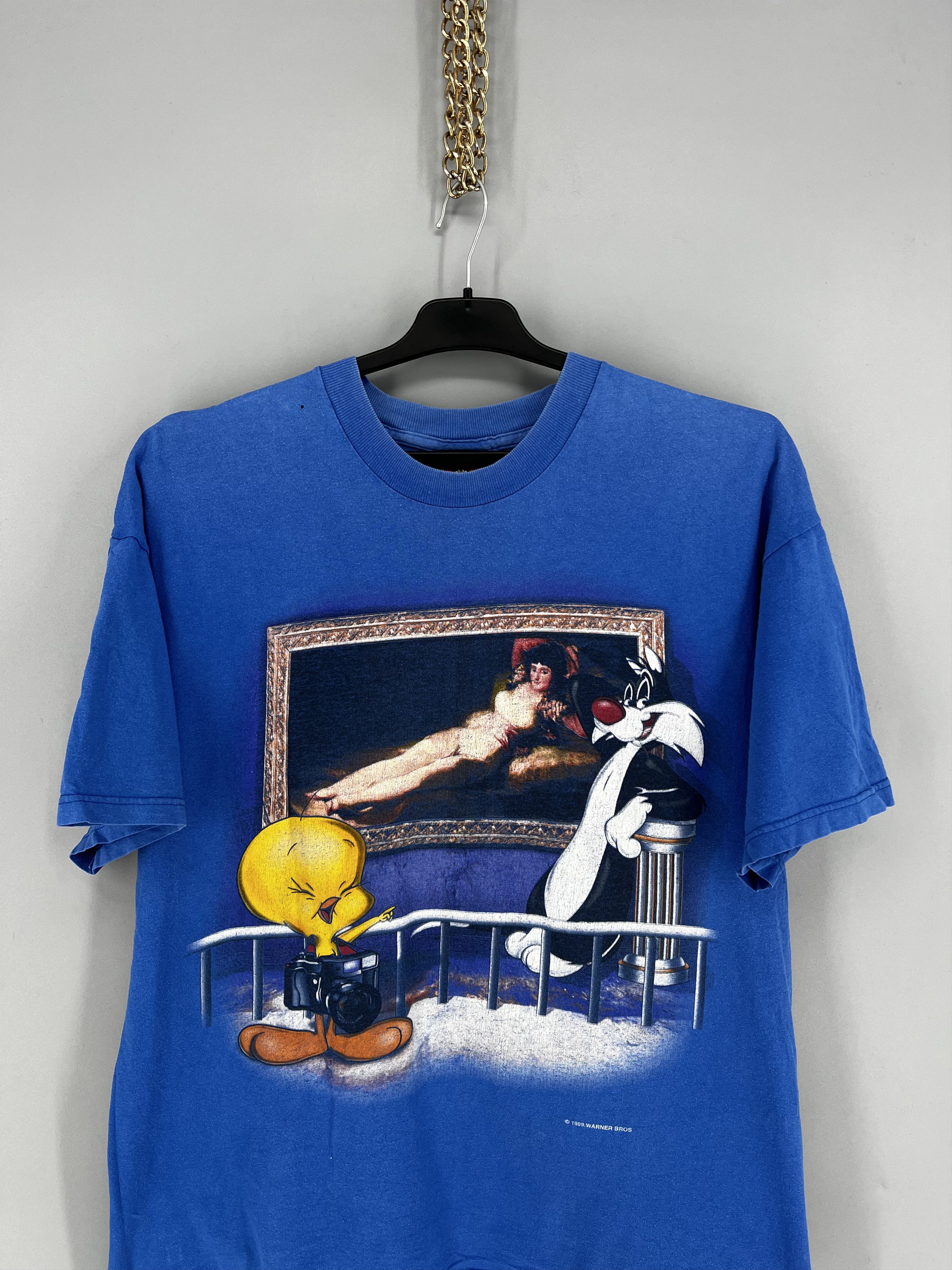 Vintage Vintage 1999 Looney Tunes Sylvester & Tweety La Maja Desnuda Size US L / EU 52-54 / 3 - 6 Thumbnail