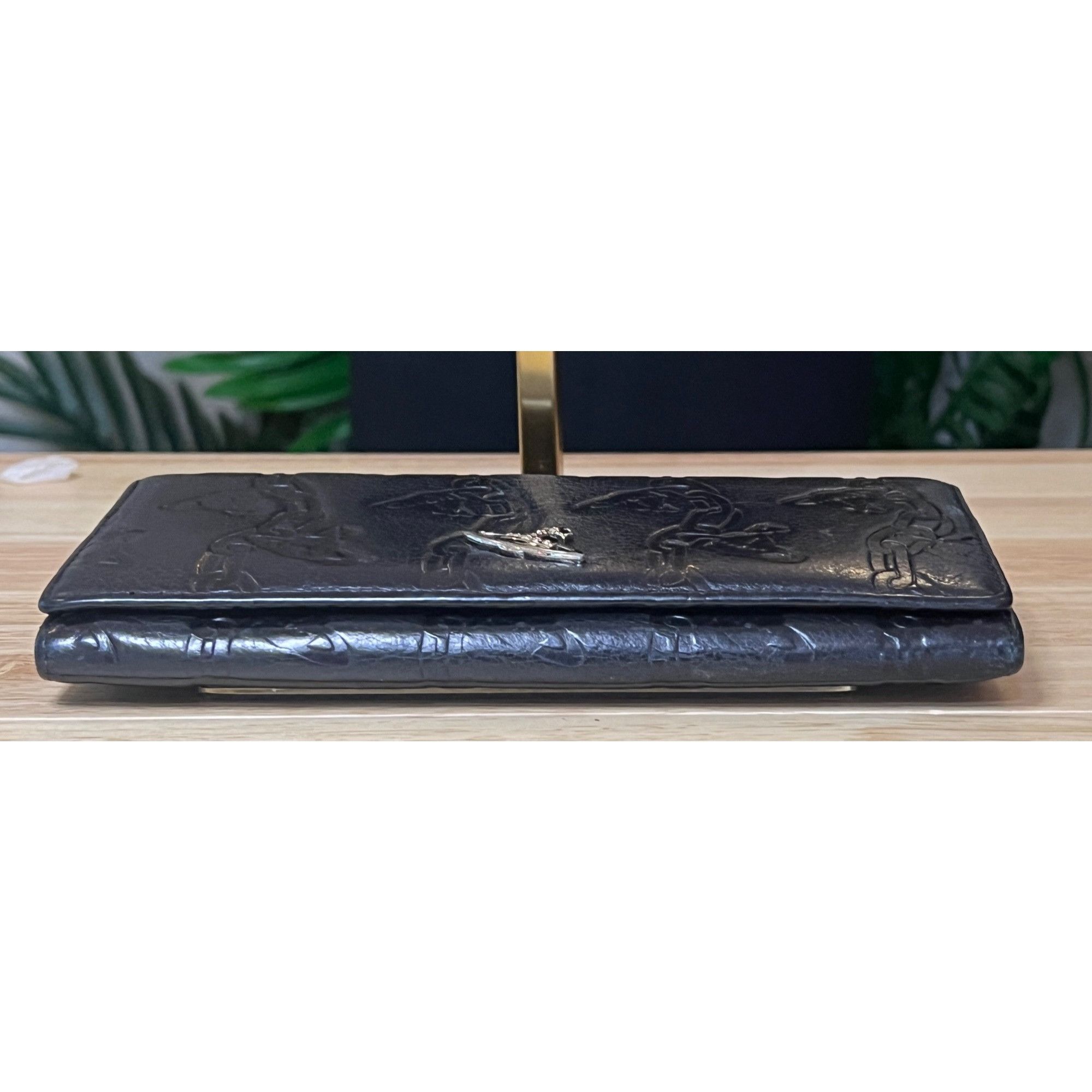 Vivienne Westwood Vivienne Westwood Black Embossed Leather Wallet With Orb Log Size ONE SIZE - 4 Thumbnail