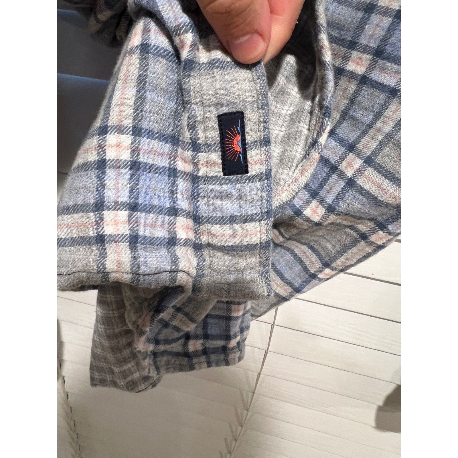 Faherty Faherty Reversible Mens Plaid Flannel Shirt Gray Blue Button Size US XL / EU 56 / 4 - 4 Thumbnail