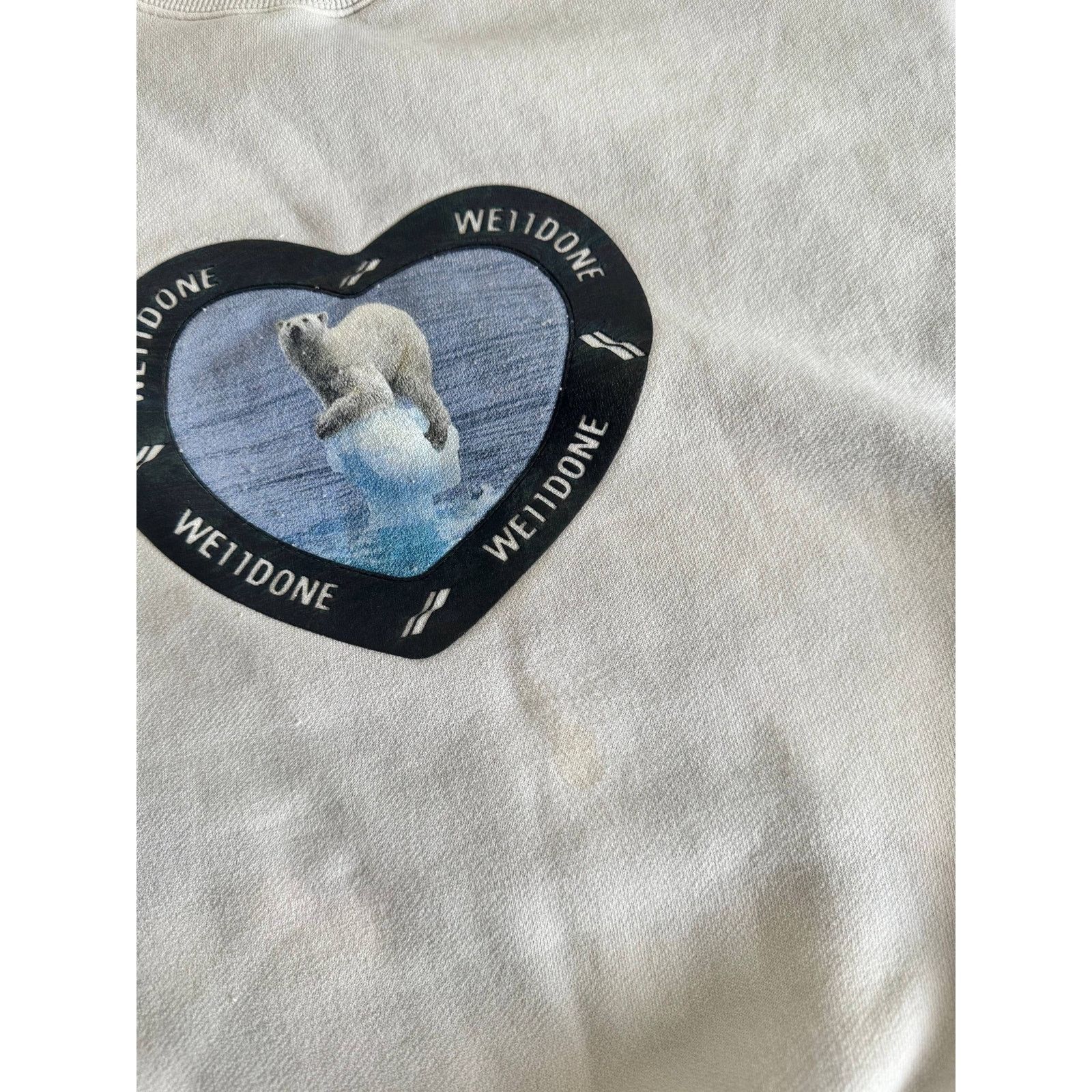 WE11DONE WE11DONE Polar Bear Heart Thermal Sweatshirt Size US XL / EU 56 / 4 - 9 Thumbnail