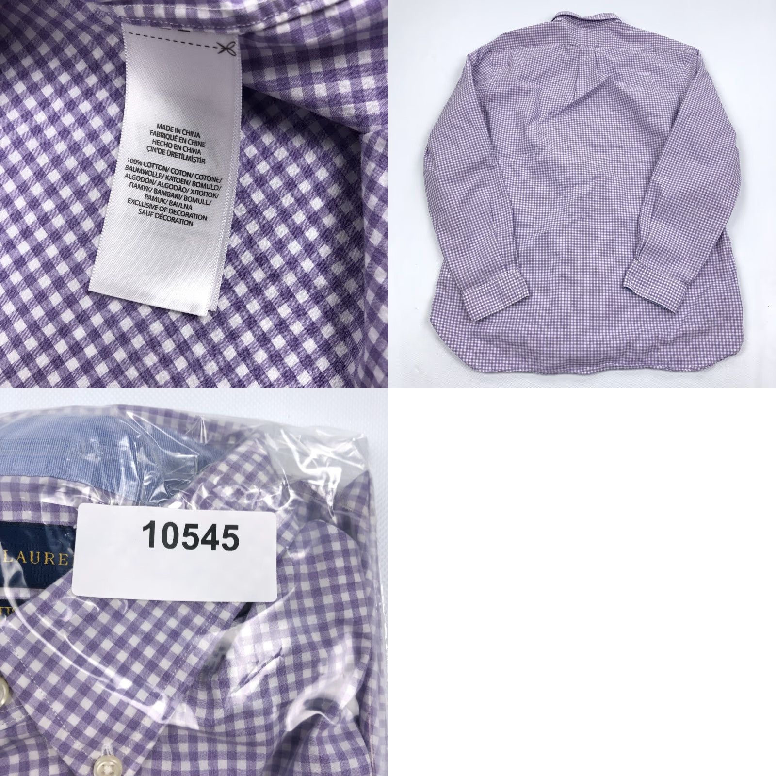 Ralph Lauren Ralph Lauren Men's Gingham Stretch Cotton Button-Down Casual Shirt Purple Large Size US L / EU 52-54 / 3 - 8 Thumbnail