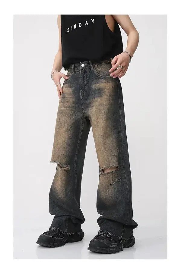 VIBE Blue Gradient Wash Bootcut Flared Jeans y2k retro Size US 30 / EU 46 - 4 Thumbnail