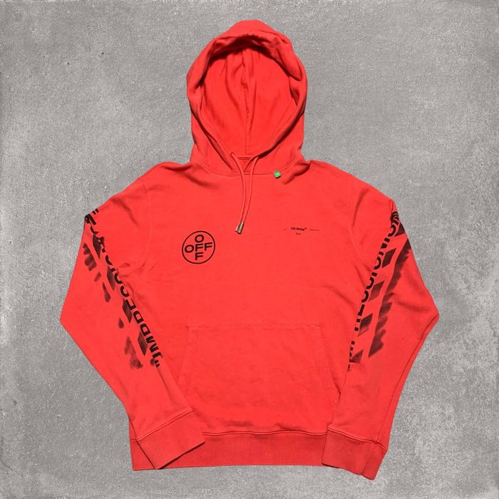 Off white red diag sales arrow hoodie