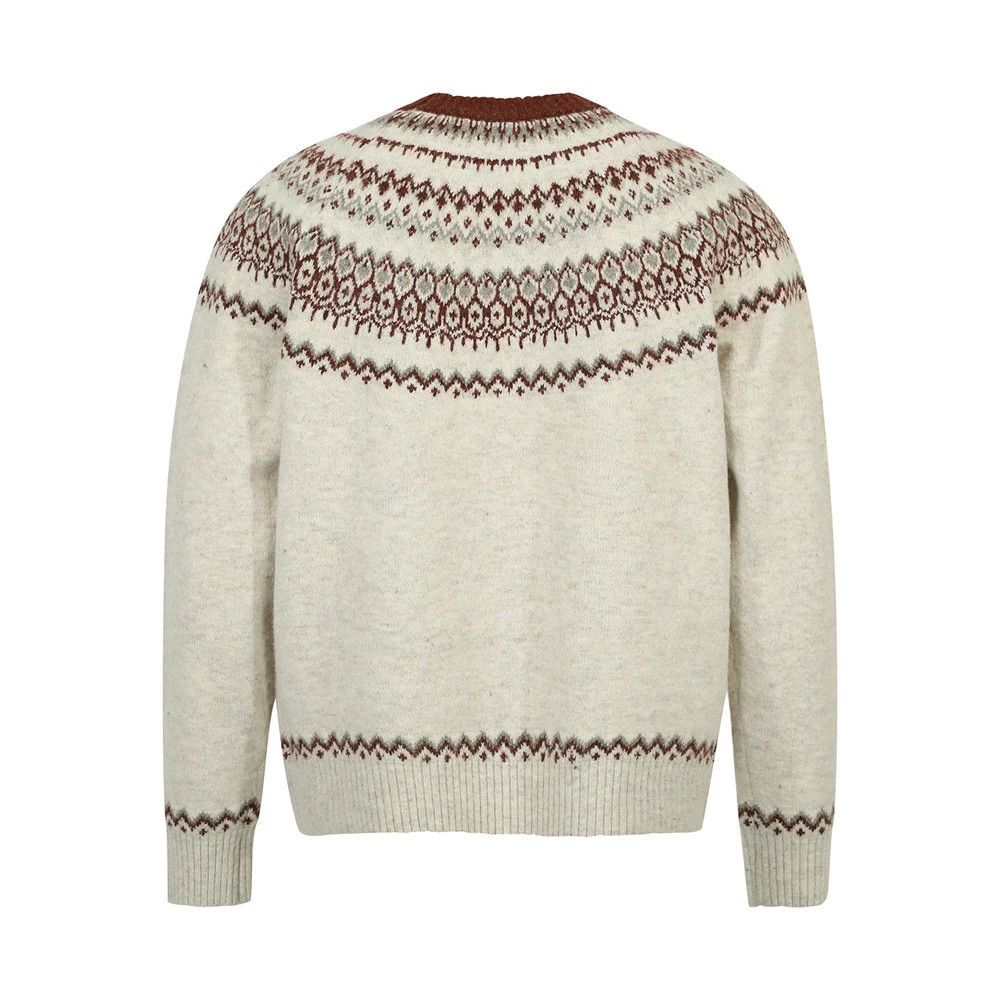 Vintage Men's loose casual jacquard round neck knitted sweater Size US M / EU 48-50 / 2 - 2 Thumbnail