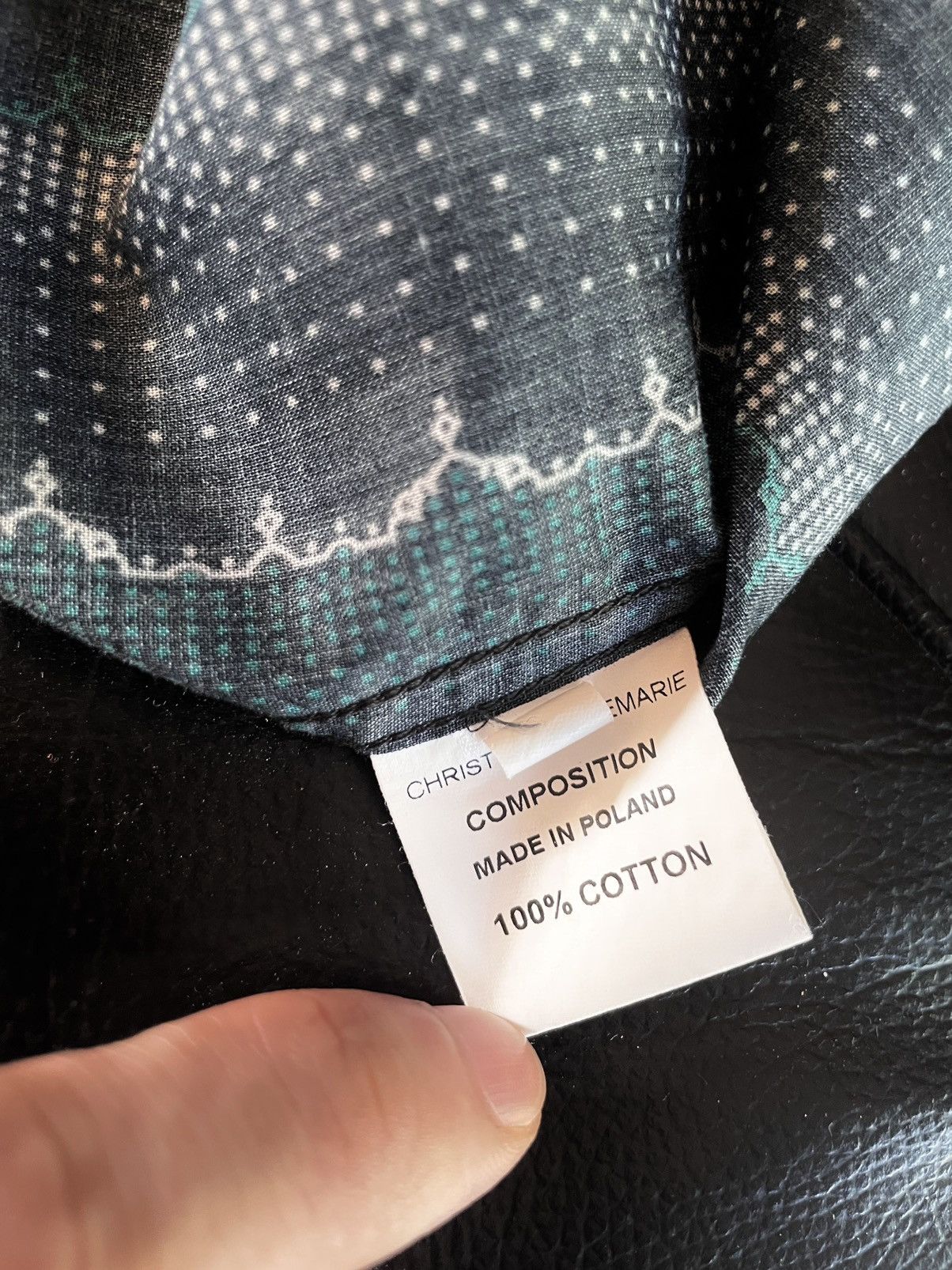 Christophe Lemaire PIN DOT PRINTED CAPRI ONE PIECE COLLAR SHIRT Size US M / EU 48-50 / 2 - 8 Thumbnail