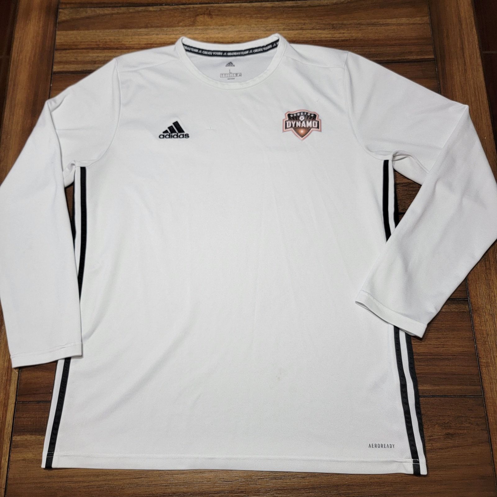 Adidas Adidas Houston Dynamo LS Unisex White Shirt - Size Large Size US L / EU 52-54 / 3 - 1 Thumbnail