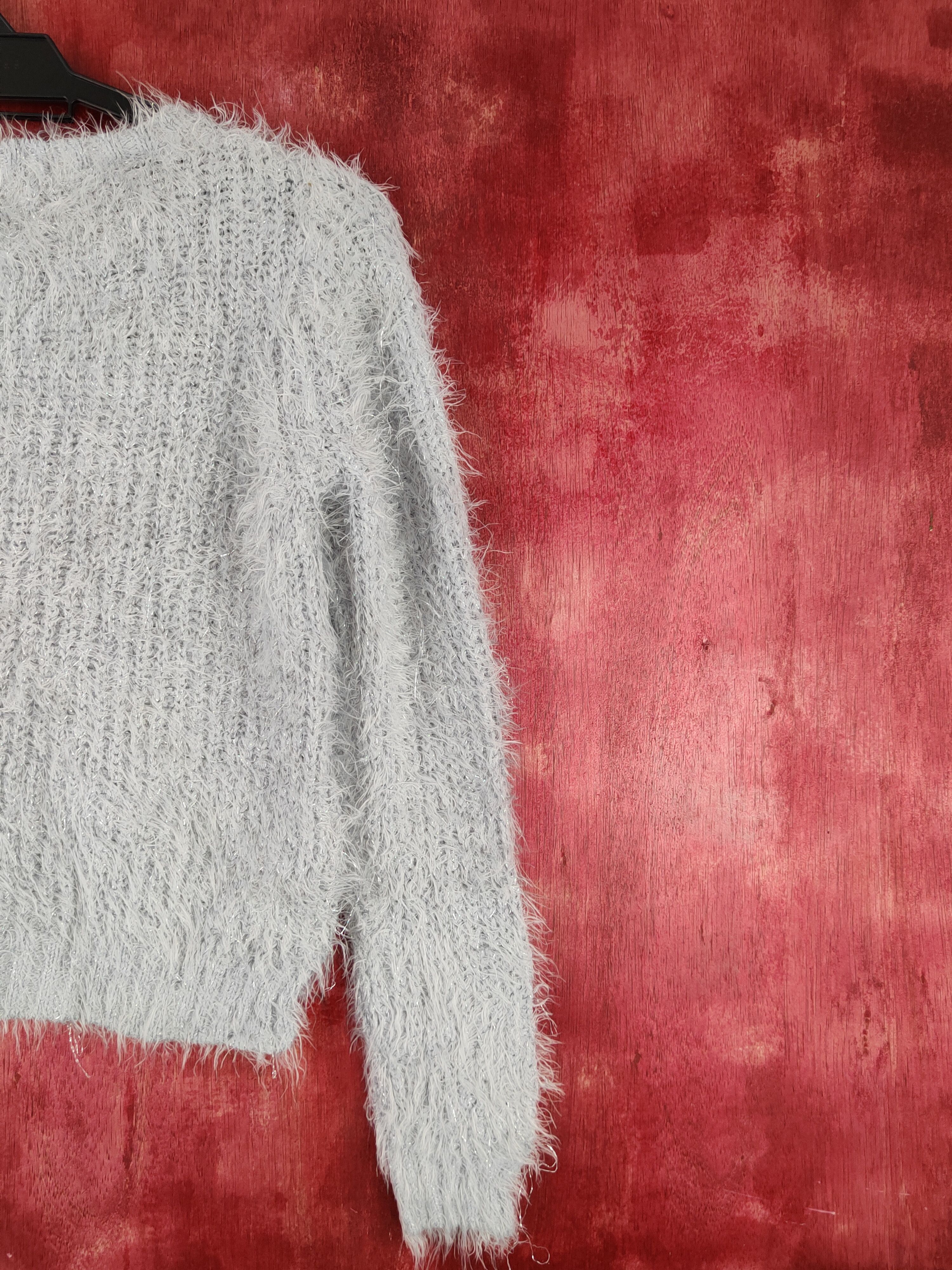 Homespun Knitwear × Japanese Brand × Vintage Earth Music & Ecology Light Gray Fur Mohair Knitwear #S1908 Size XS / US 0-2 / IT 36-38 - 9 Thumbnail