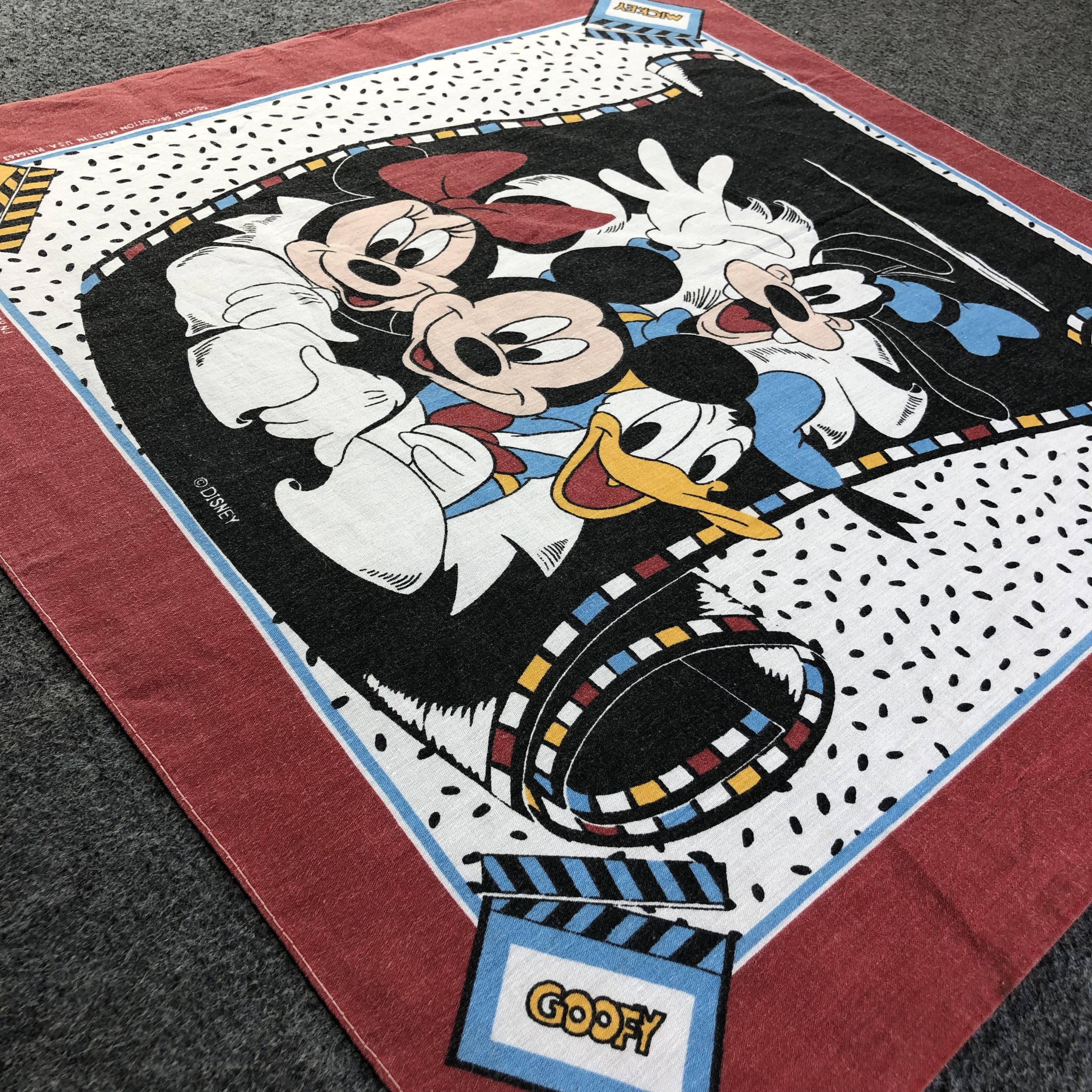 Disney × Mickey Mouse × Vintage Mickey and Friends Handkerchief Bandana Neckerchief H2314B Size ONE SIZE - 2 Thumbnail