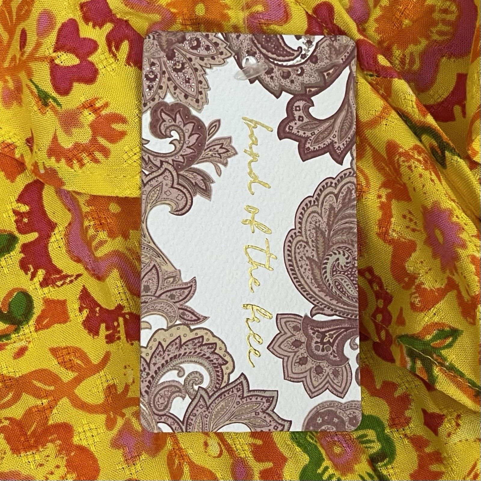 Other Band of the Free Anya Wrap Dress Womens Medium Yellow Floral Size M / US 6-8 / IT 42-44 - 9 Thumbnail