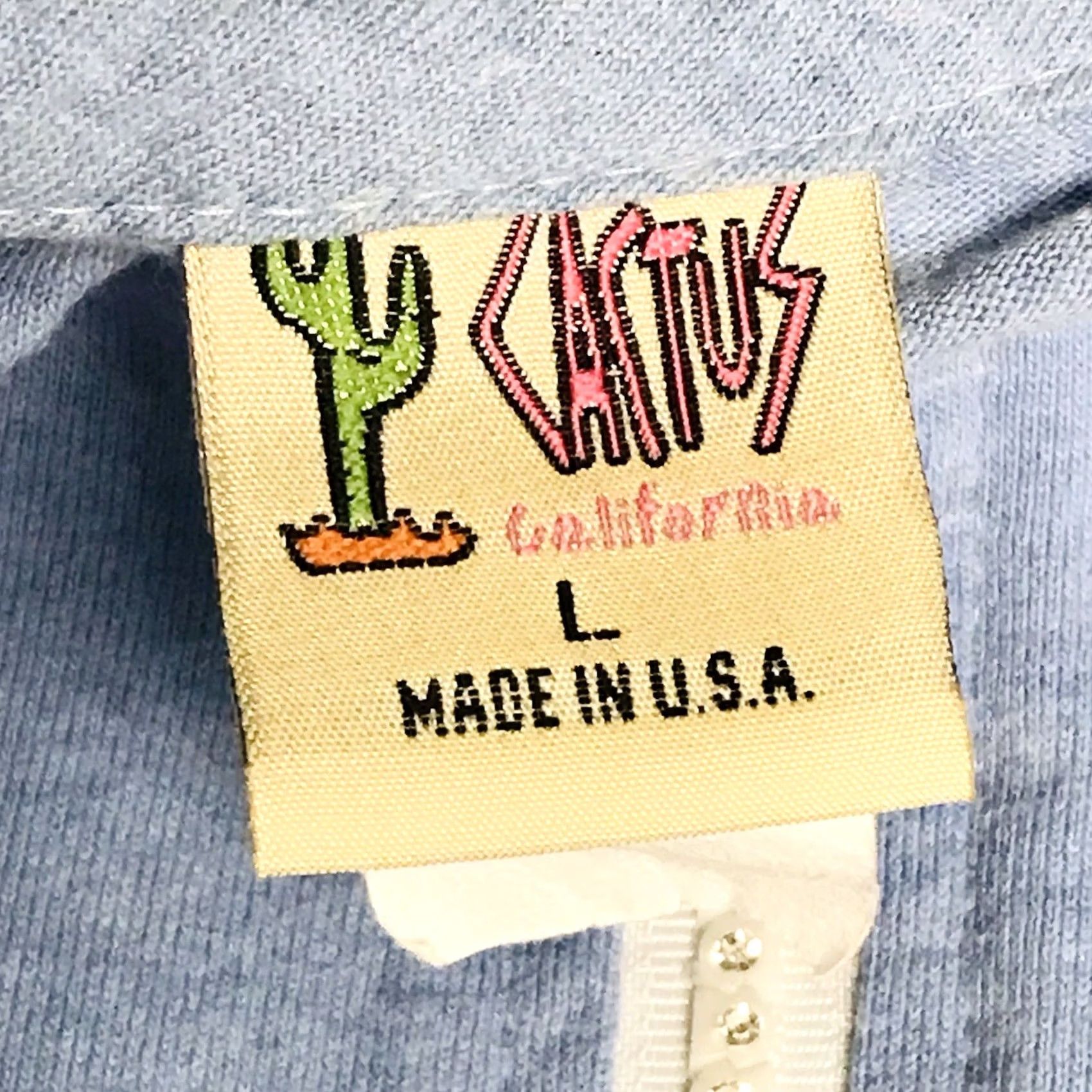 Vintage VINTAGE Cactus T-Shirt Women Sky Blue Stars & Stripes Studded 1/4 Zip Crewneck Short Sleeve L USA Size L / US 10 / IT 46 - 2 Thumbnail