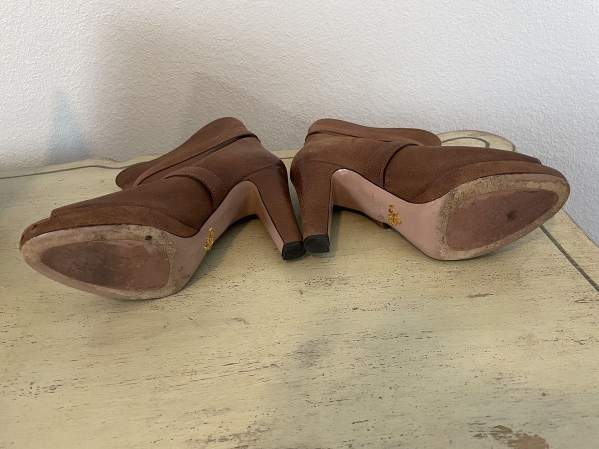 Prada Platform Peep Toe Ankle Boot with Strap Size US 8 / IT 38 - 7 Thumbnail