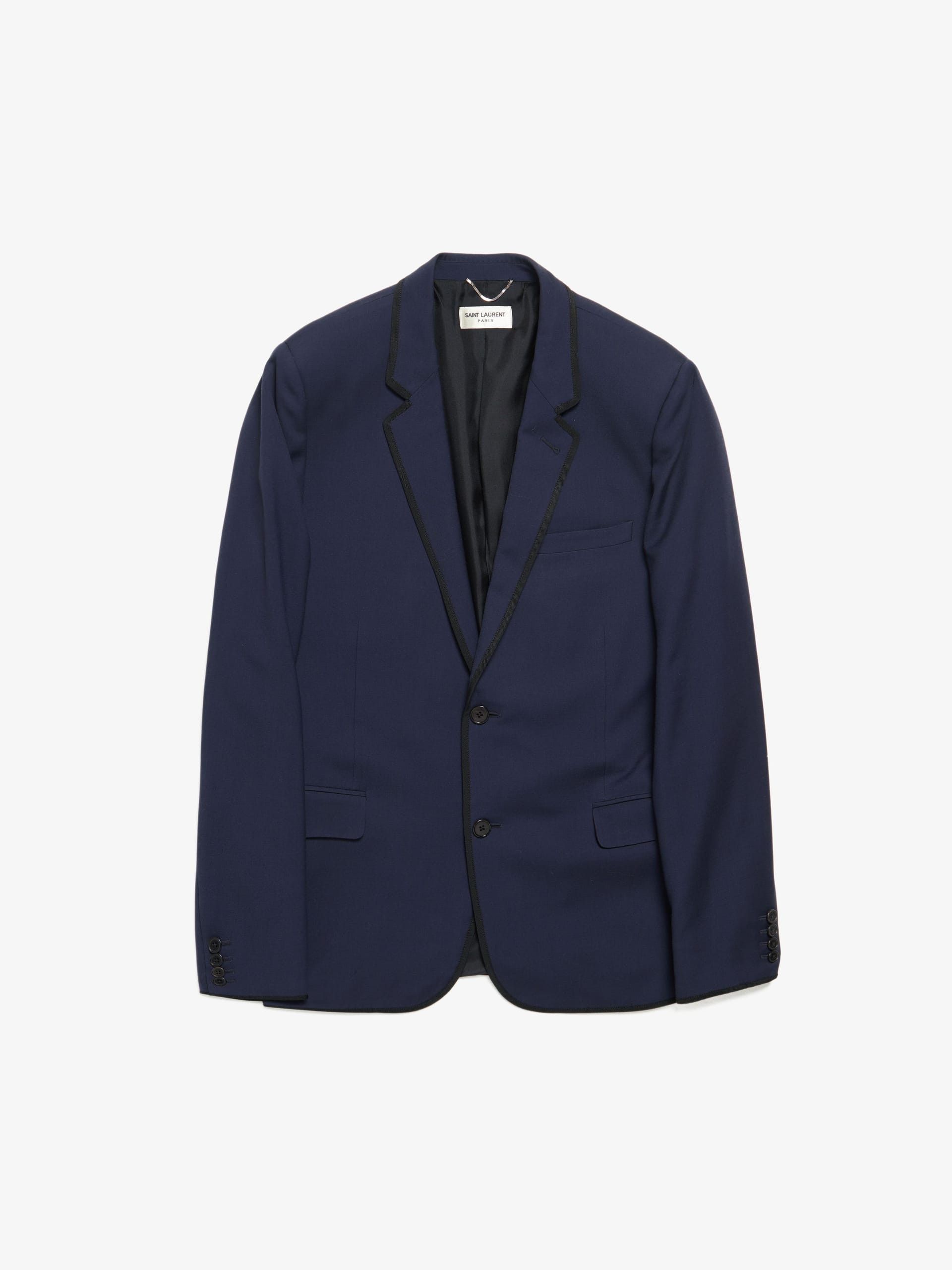 Saint Laurent Paris Navy Button Woolen Silk Blazer Size US L / EU 52-54 / 3 - 1 Thumbnail