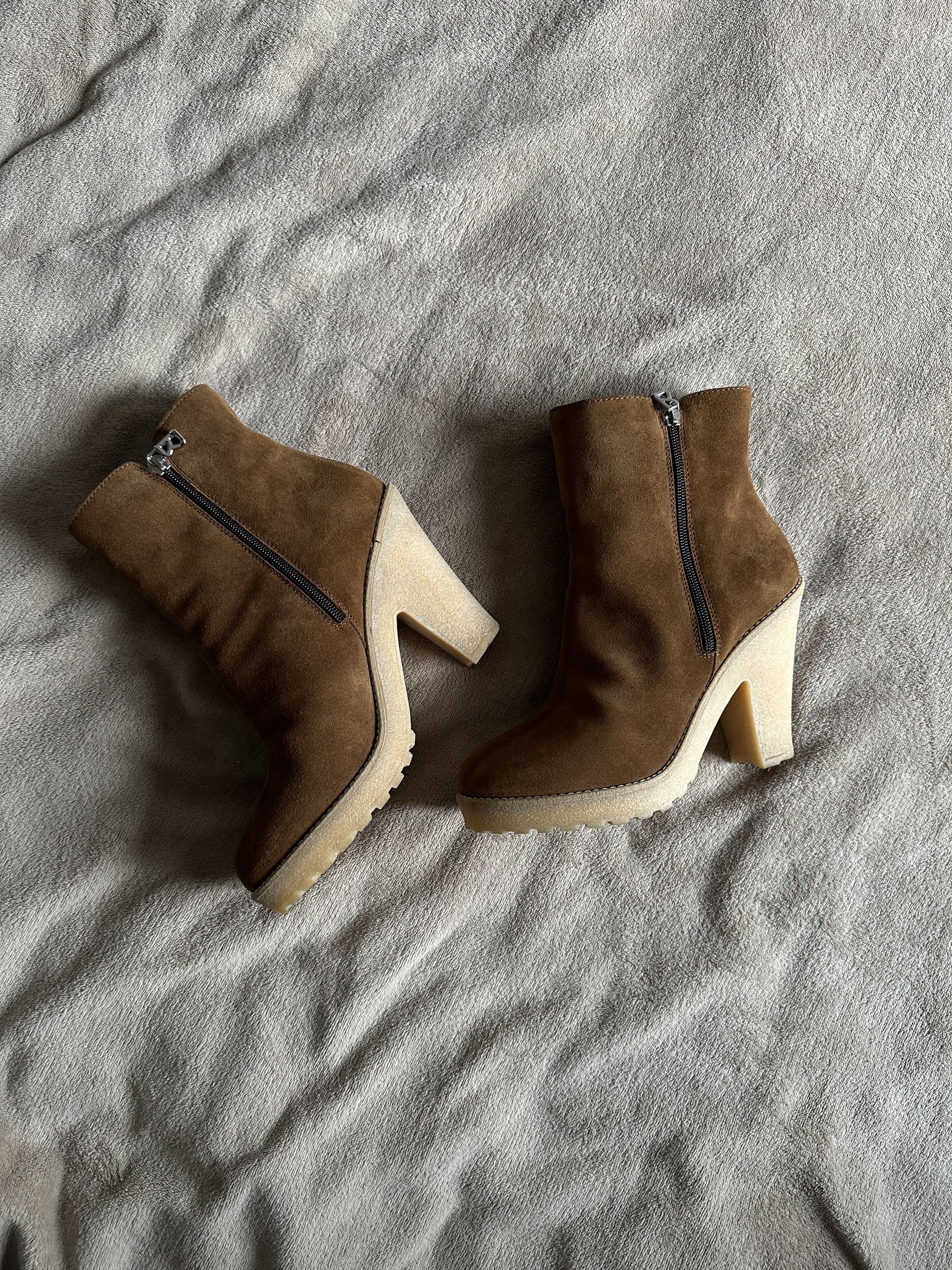 Bogner Bogner Suede Shearling Lined Platform Ankle Boots Brown 9.5 Size US 9.5 / IT 39.5 - 1 Thumbnail