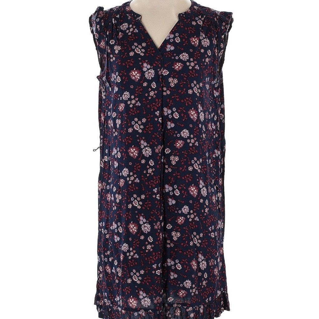 Sonoma Sonoma Navy Floral Midi Dress Size L / US 10 / IT 46 - 4 Thumbnail