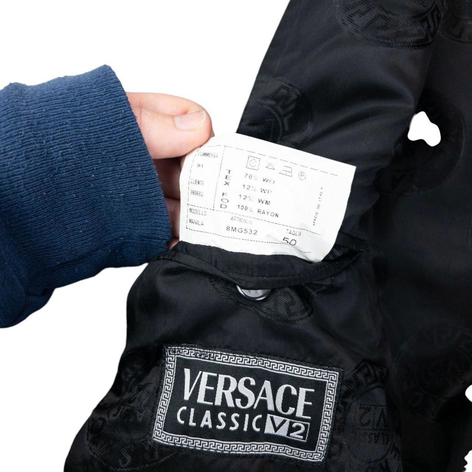 Versace Vintage 90s Versace Classic V2 Longline Wool Jacket Size L Size US L / EU 52-54 / 3 - 5 Thumbnail