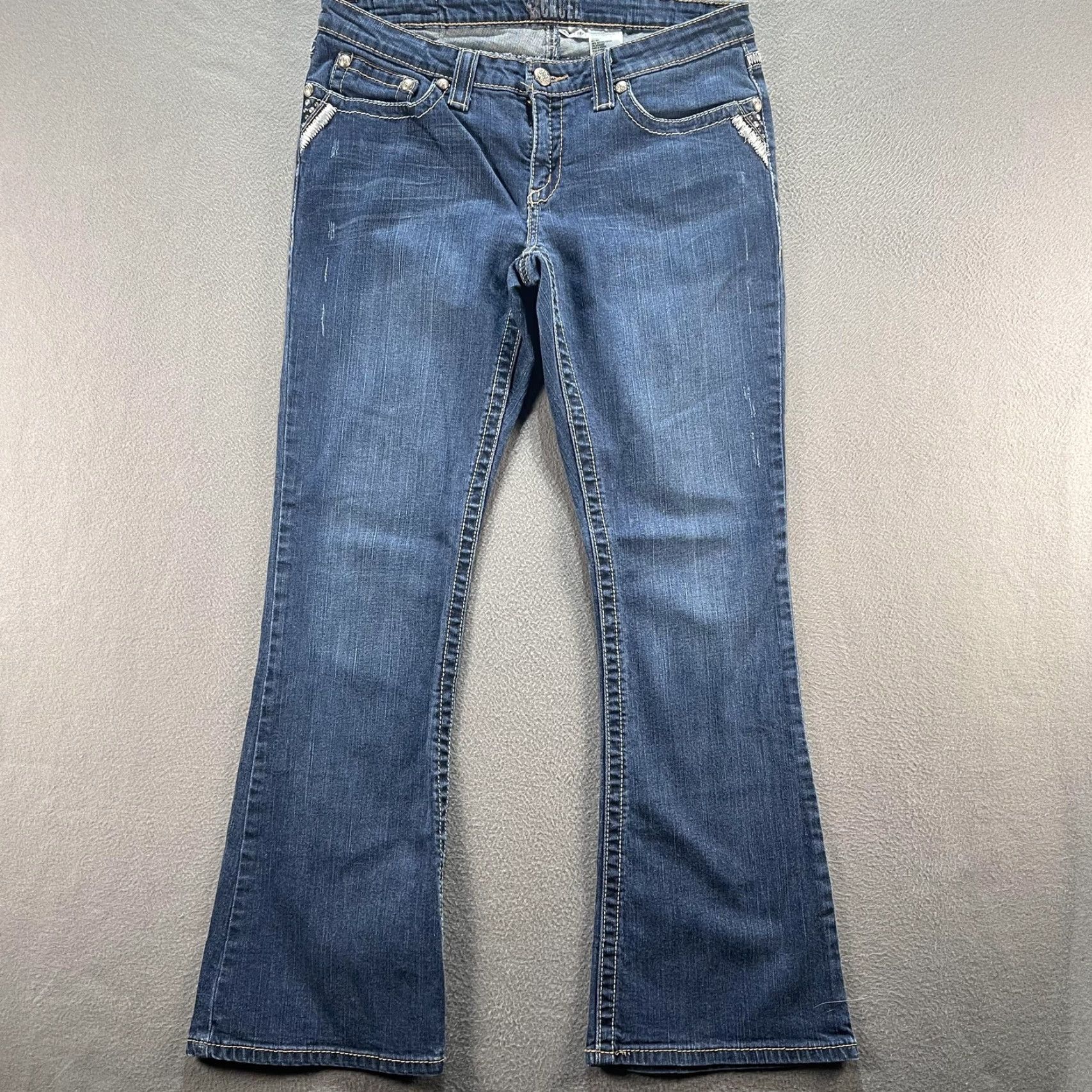 Vintage Cruel Girl Jeans Womens 13R Bianca Bootcut Stretch Embroidered Western Rodeo Blue 32in Inseam Casual Mens? Wait. Size 34" / US 12 / IT 48 - 2 Thumbnail