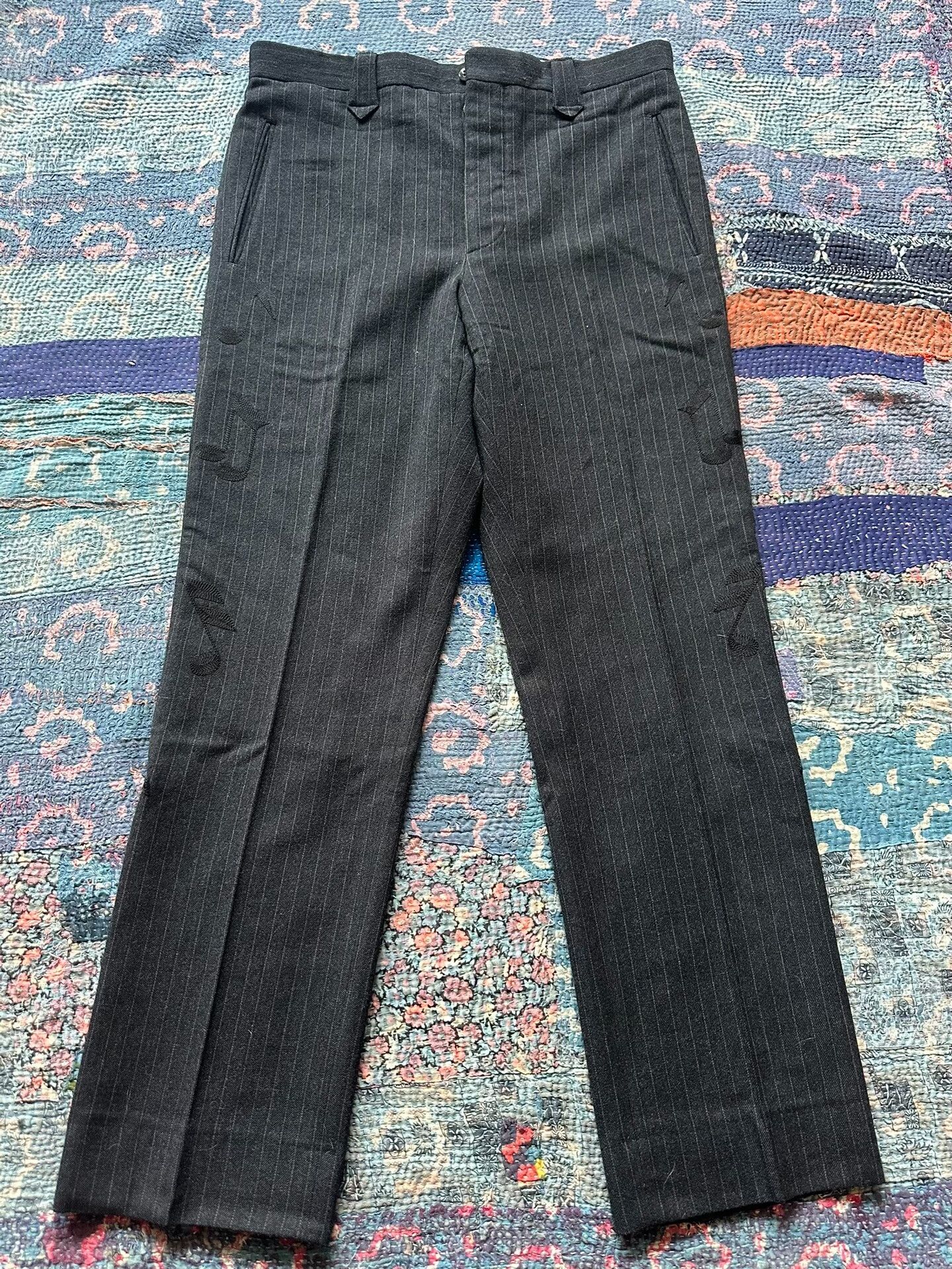 RRL Ralph Lauren RRL Embroidered Musician Wool Stripe Pants Size US 32 / EU 48 - 1 Thumbnail