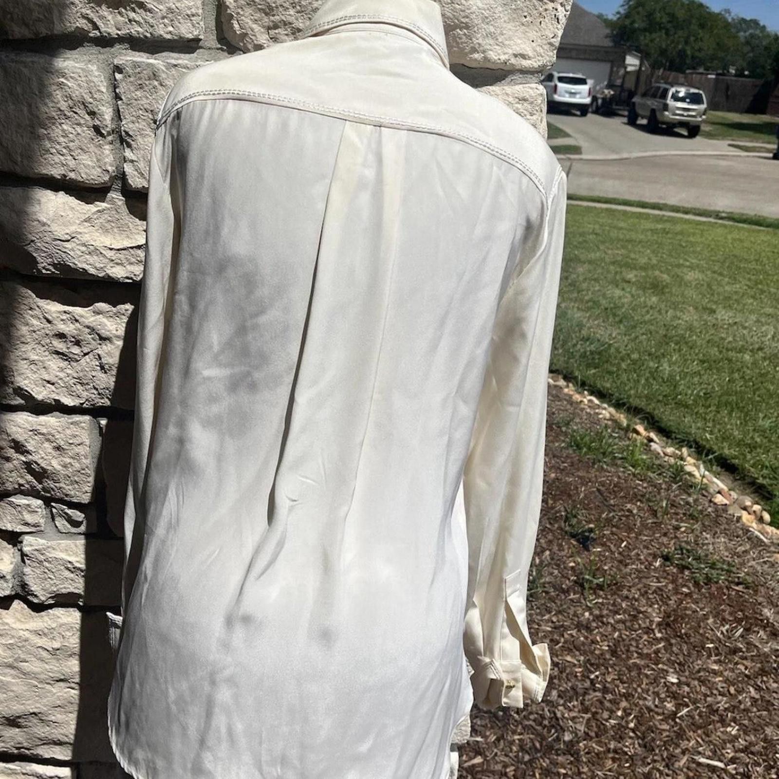 Other Cream vintage 60s button up blouse blouse Size S / US 4 / IT 40 - 3 Thumbnail