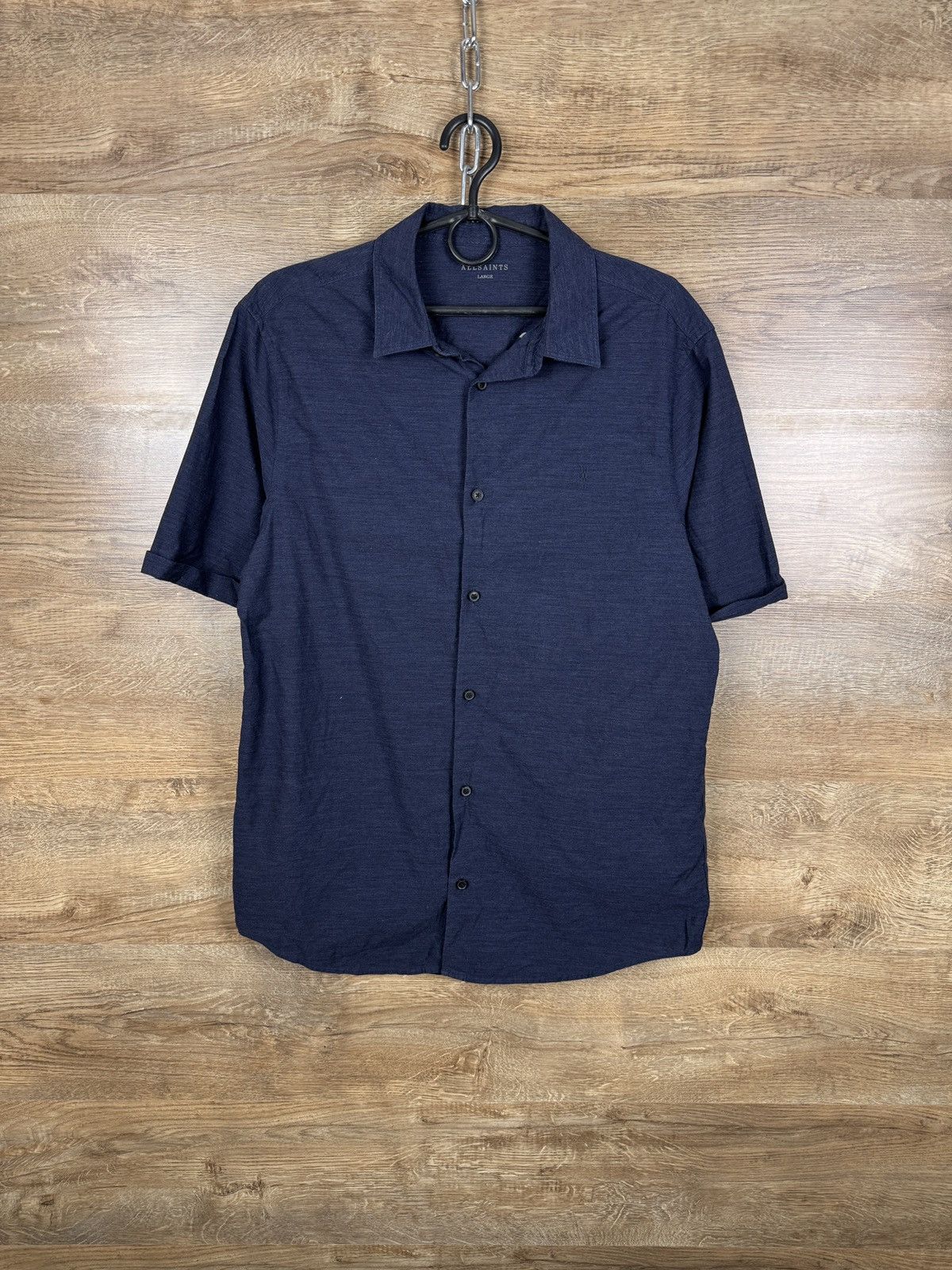 Allsaints × Japanese Brand Mens Vintage AllSaints Avila SS Shirts button up luxury navy Size US L / EU 52-54 / 3 - 1 Thumbnail