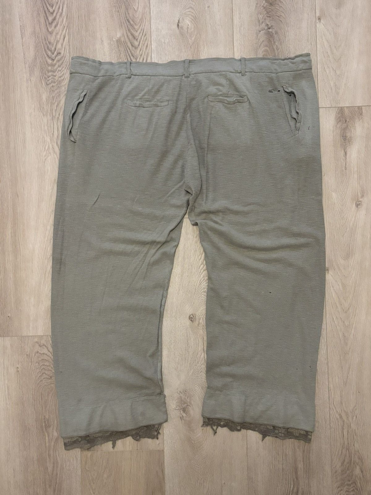 Ann Demeulemeester Ann Demeulemeester faded green knit wide leg sweatpants Size US 34 / EU 50 - 6 Thumbnail