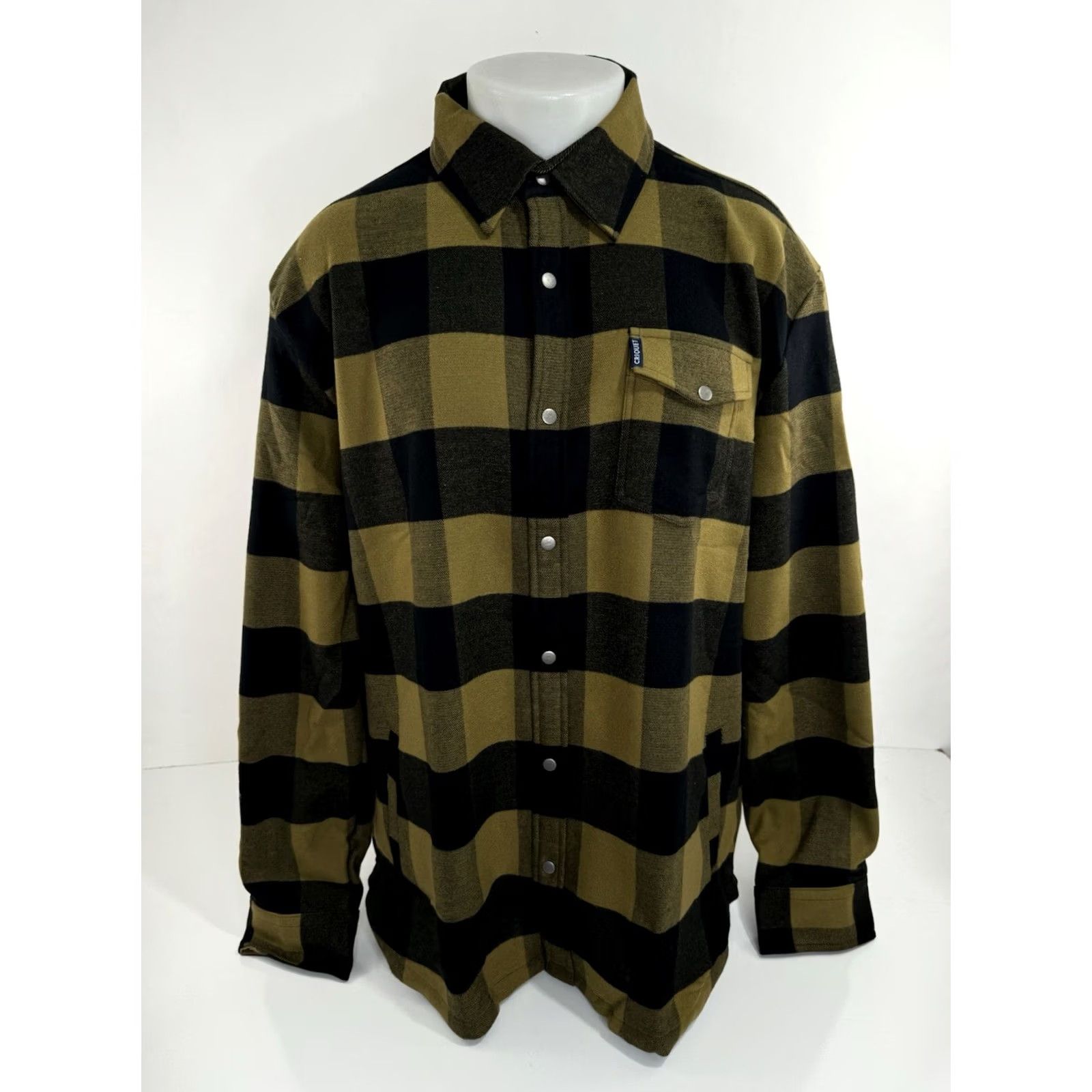 Vintage Criquet Austin - NEW w TAG Heavy 3 Pocket Plaid Flannel Shirt Jacket 2XL Shacket Men's Olive Black Plaid 3 Pocket CQ41 Size US XXL / EU 58 / 5 - 2 Thumbnail